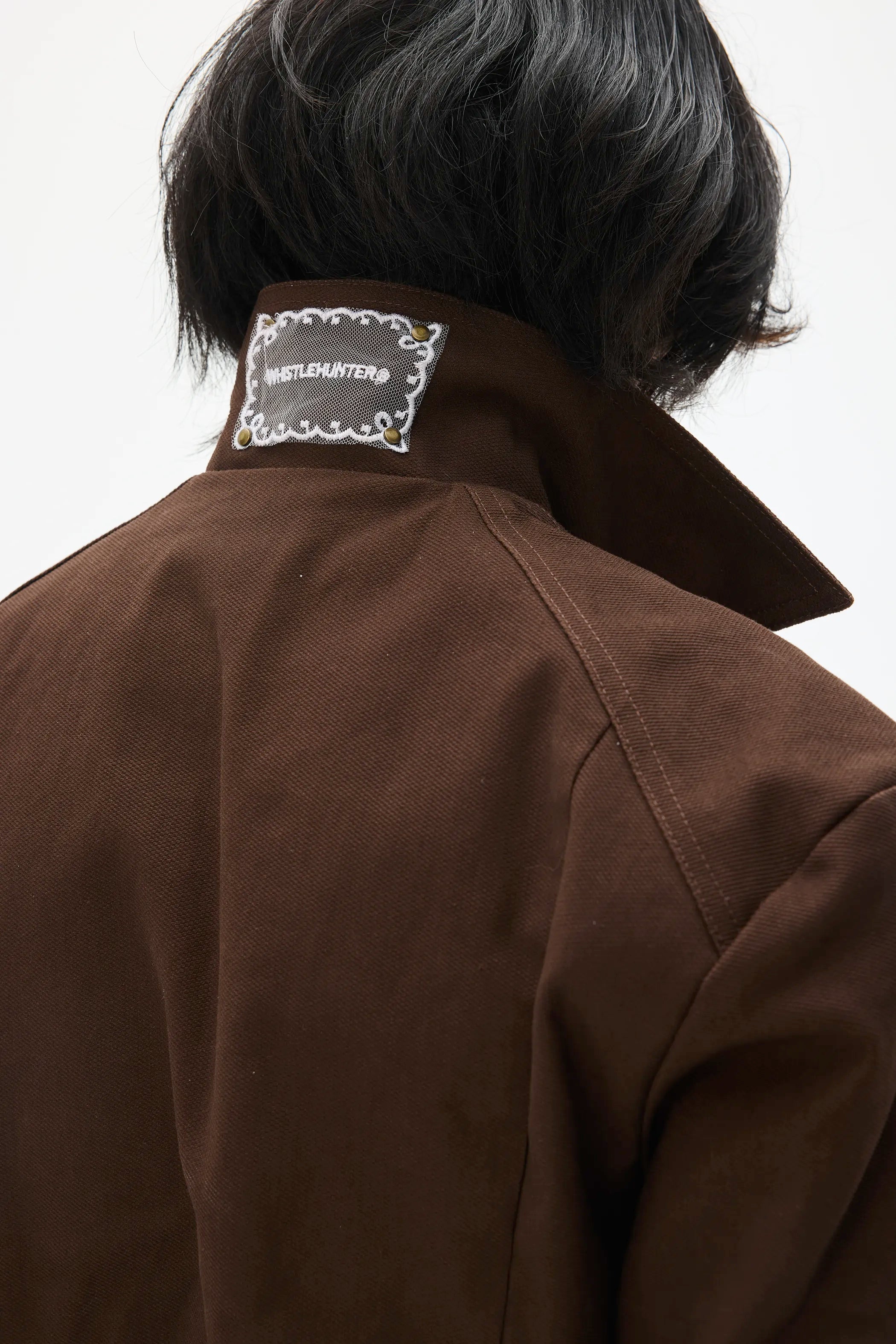 Custom Leather-Lace Zip Jacket