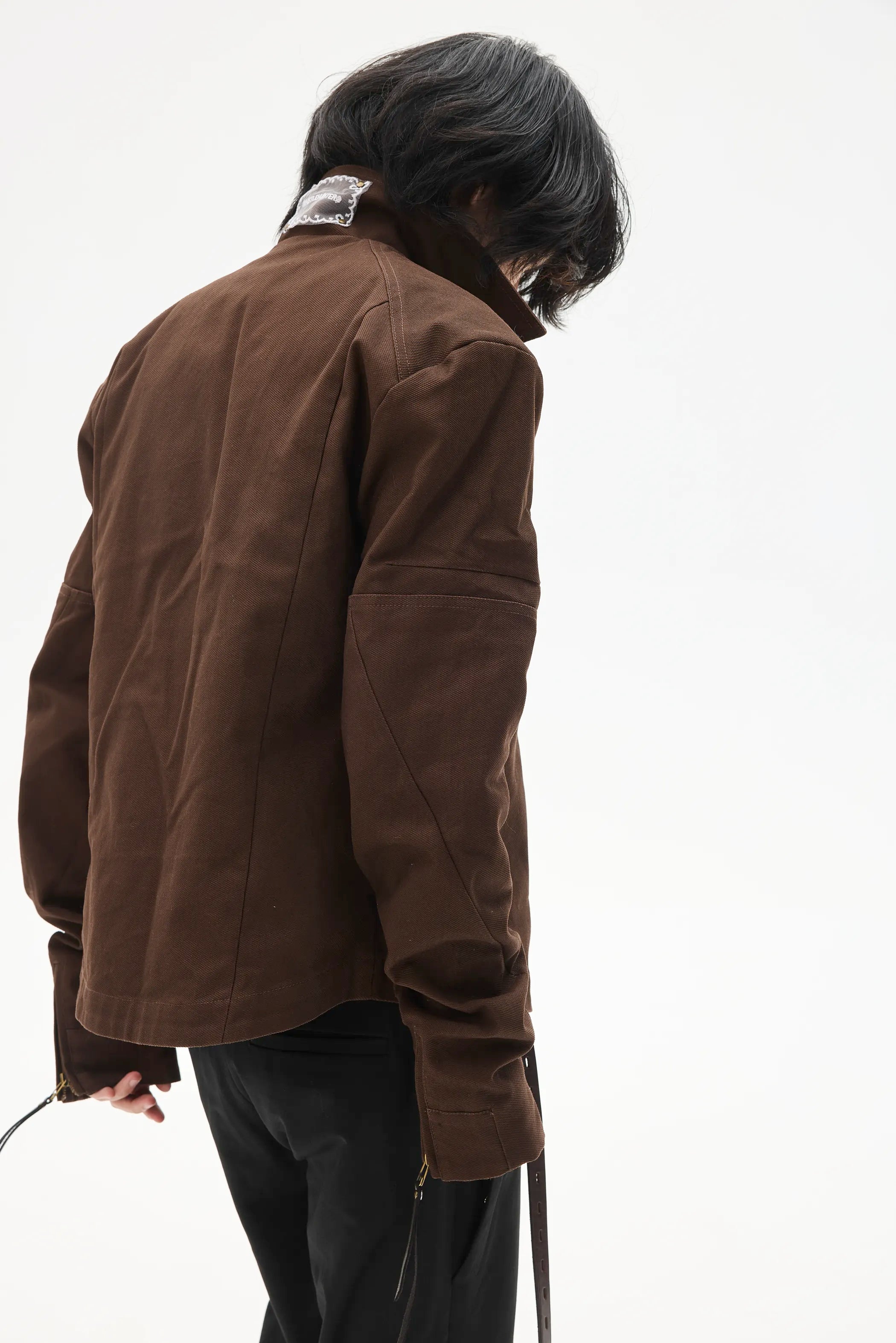 Custom Leather-Lace Zip Jacket