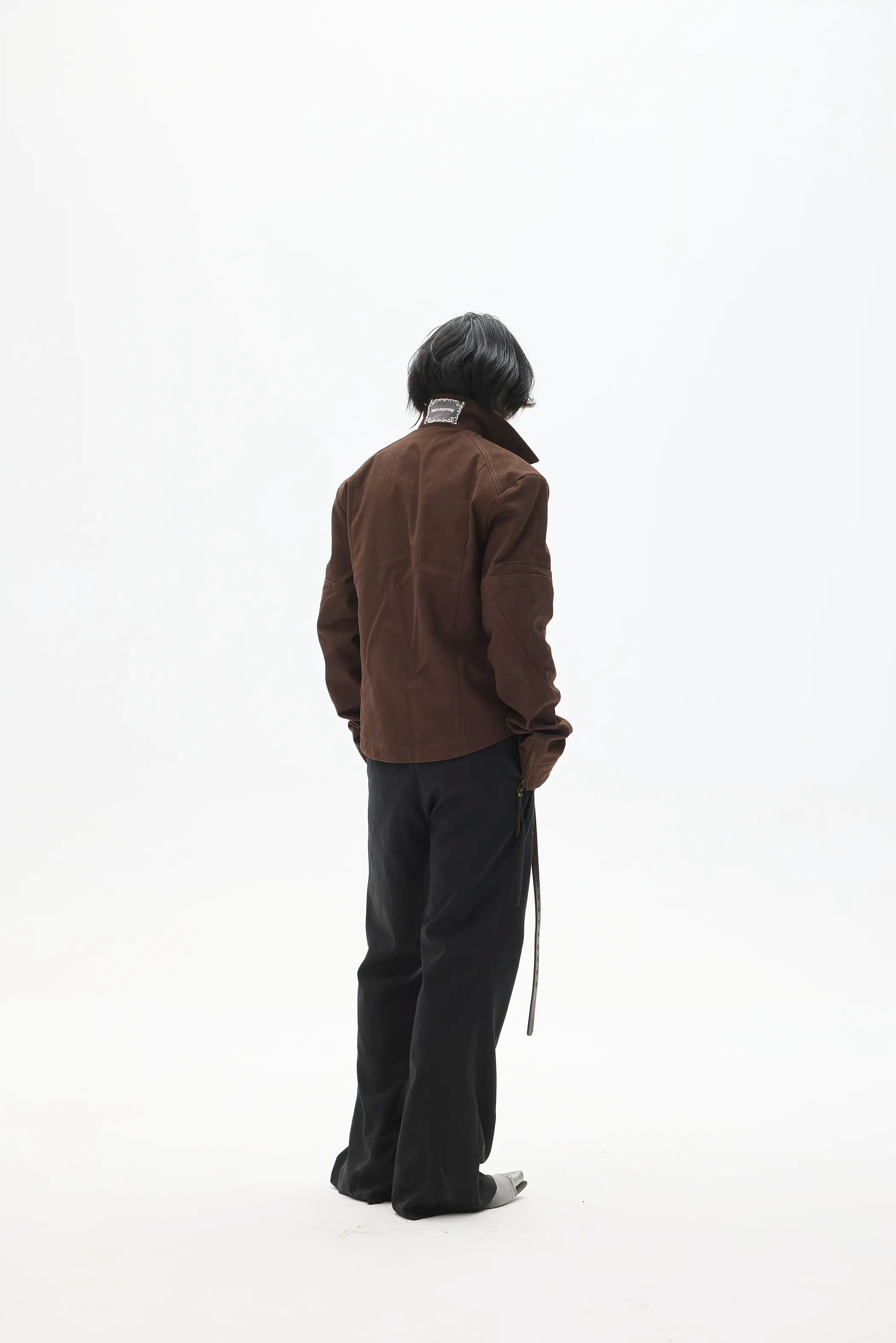 Custom Leather-Lace Zip Jacket