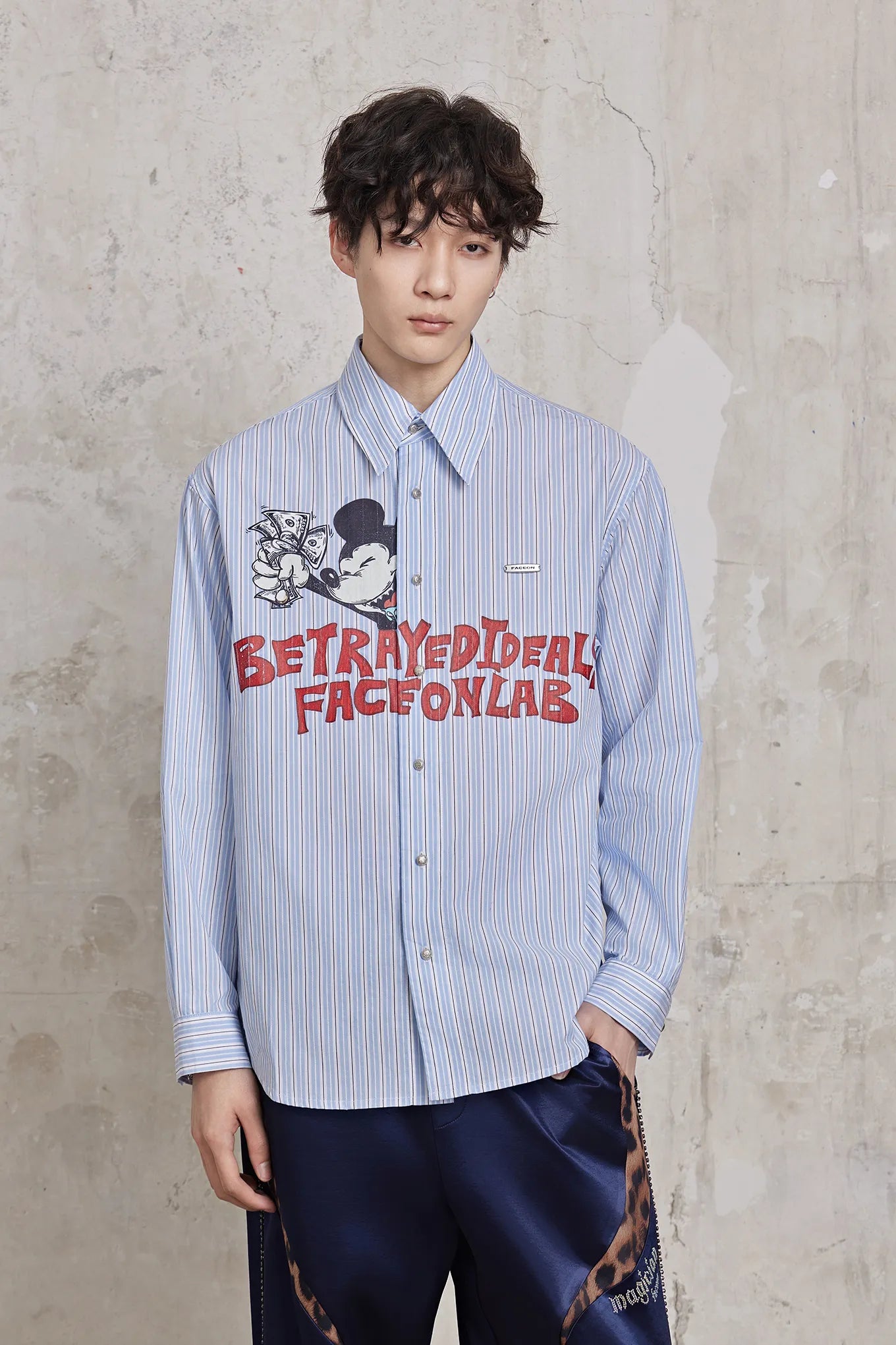 Betrayed Ideals Mickey Striped Shirt