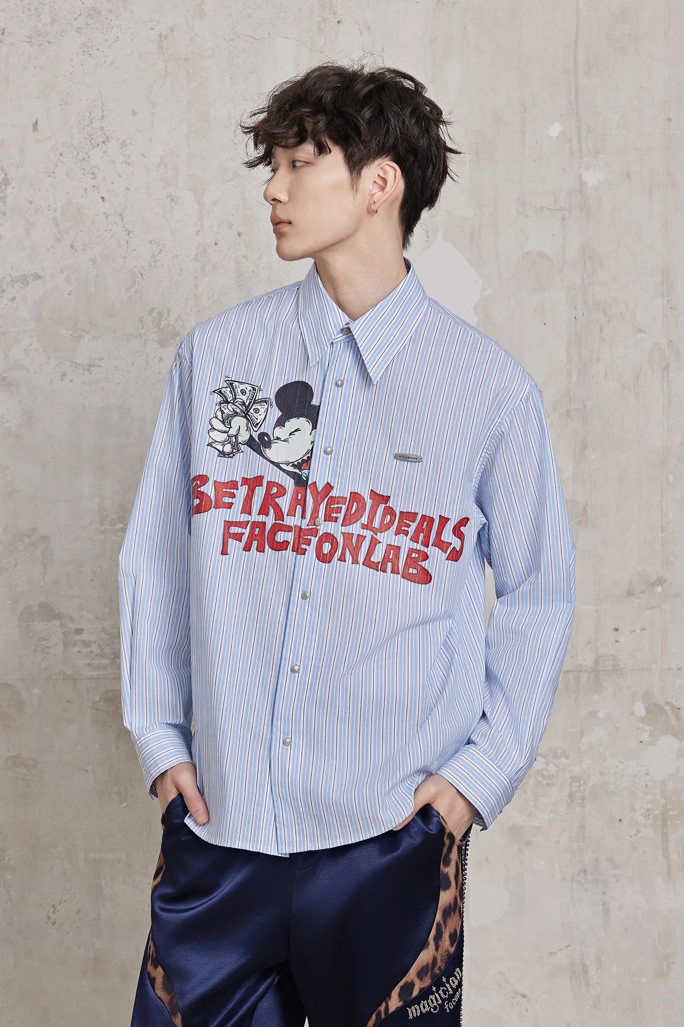 Betrayed Ideals Mickey Striped Shirt