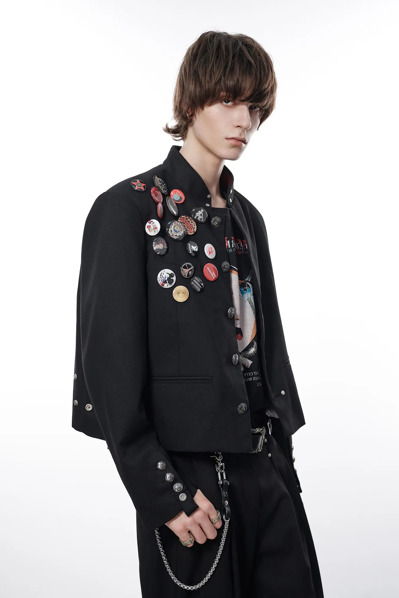 Cropped Punk Military Jacket