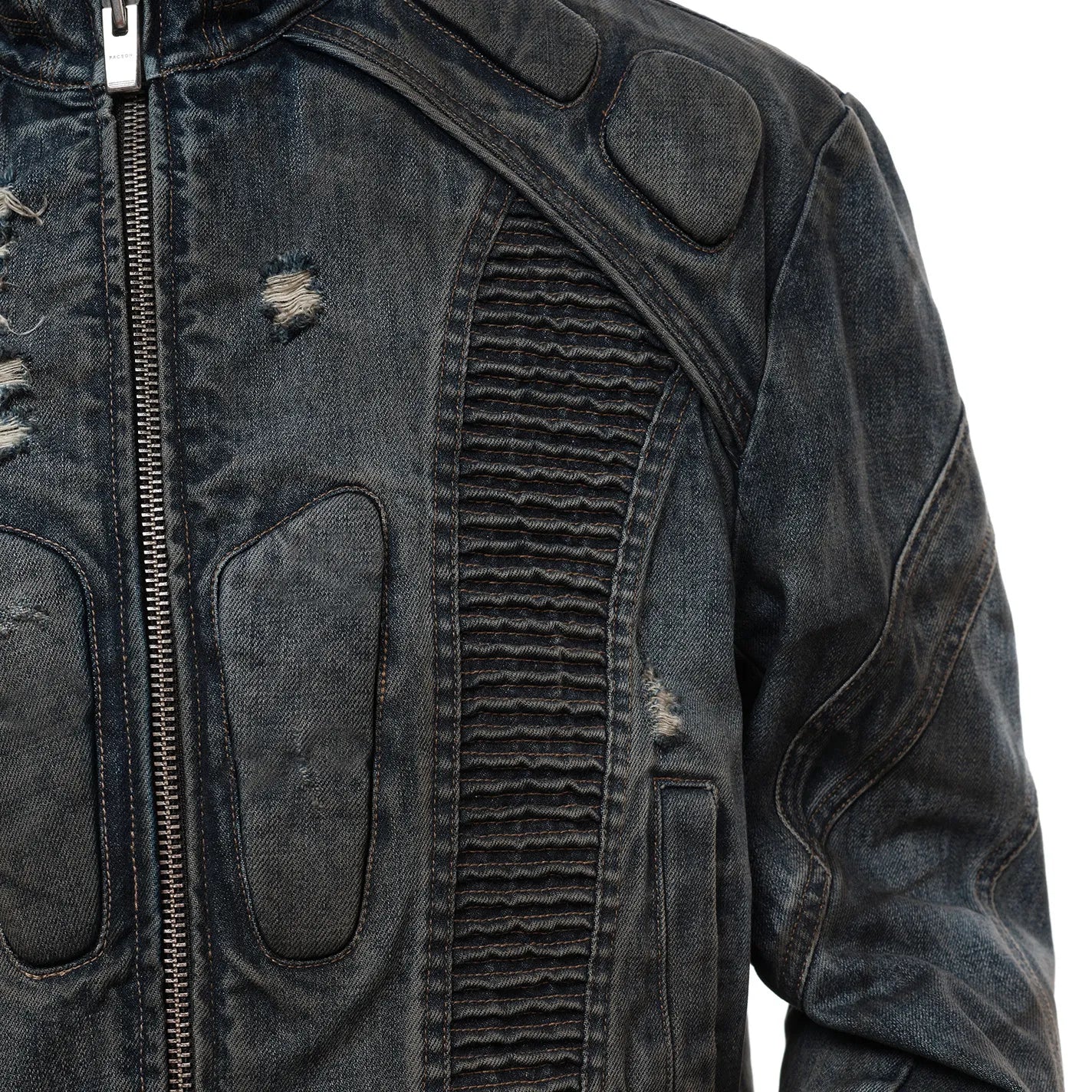Dark Akira Distressed Denim Biker Jacket
