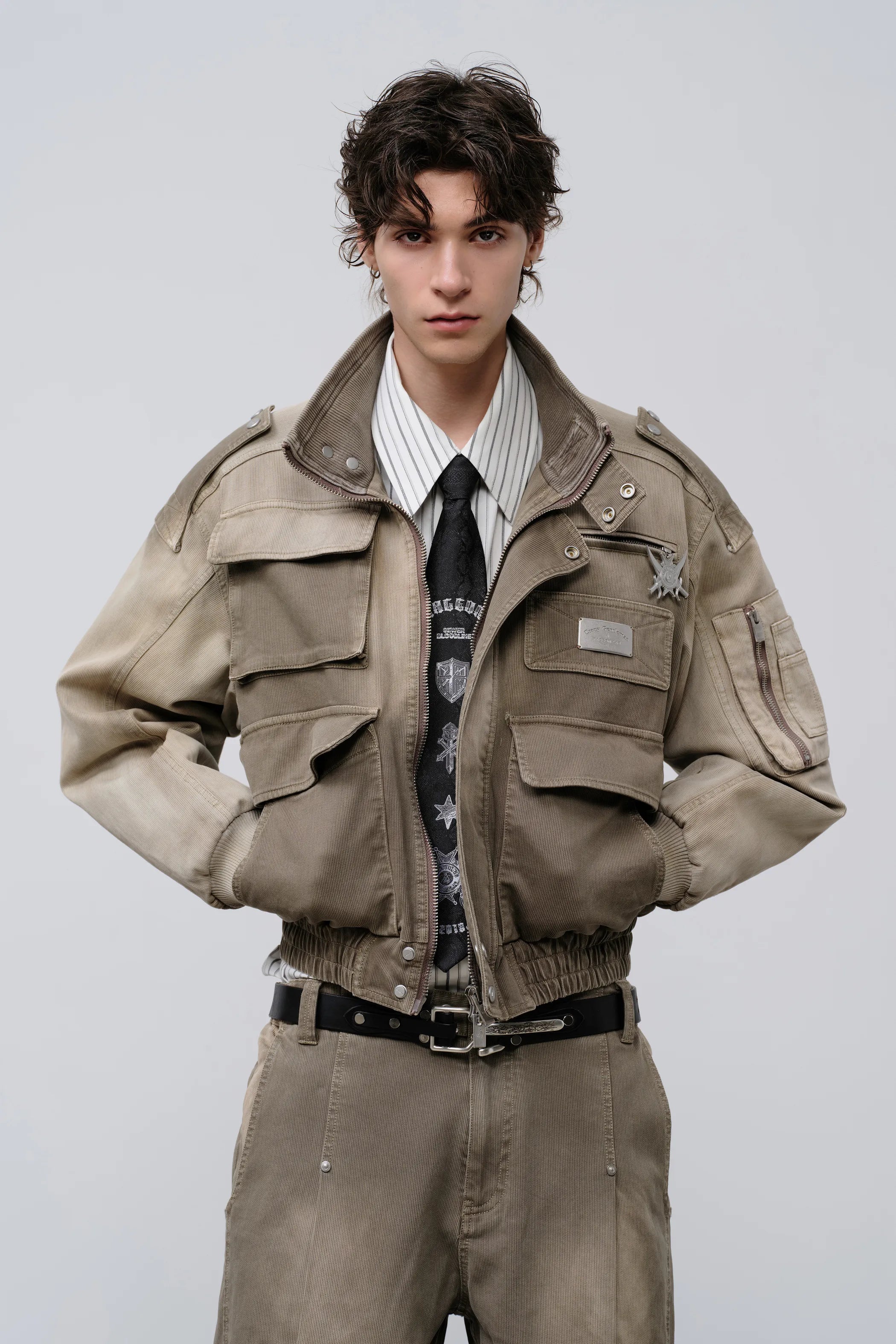 Mechanic Multi-Pocket Bomber Jacket