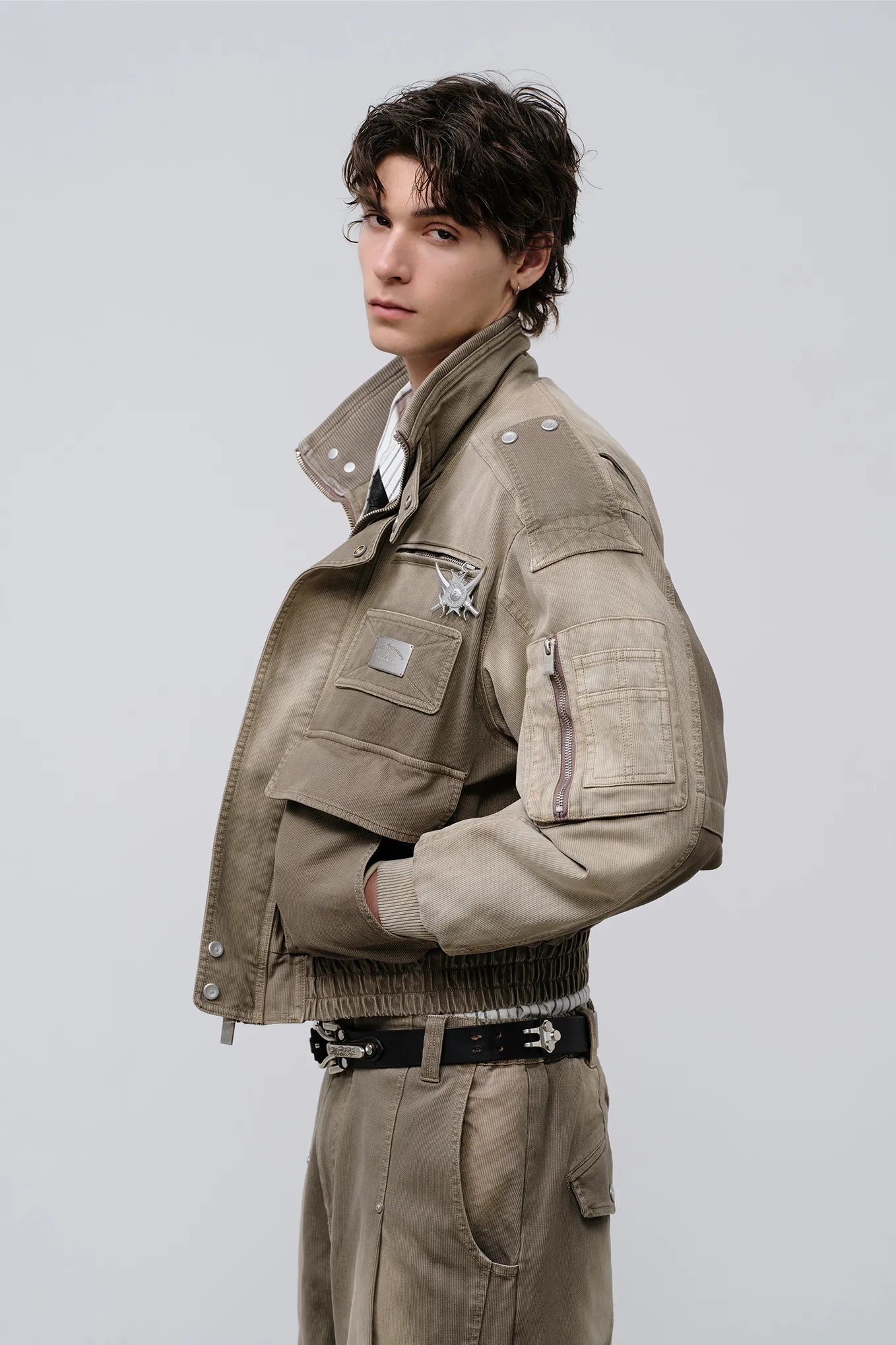 Mechanic Multi-Pocket Bomber Jacket