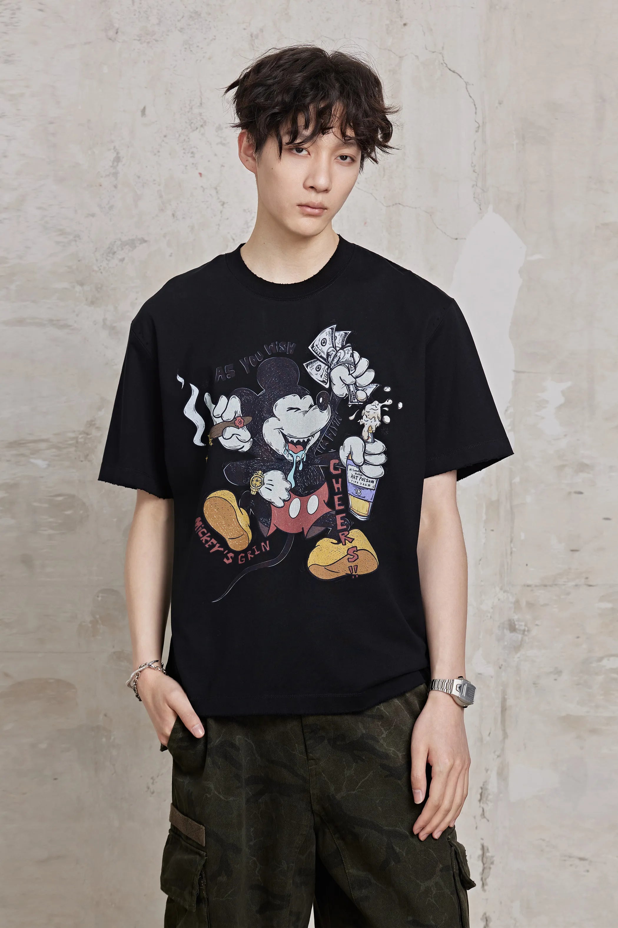 Mickey Mouse Graphic Distressed Tee