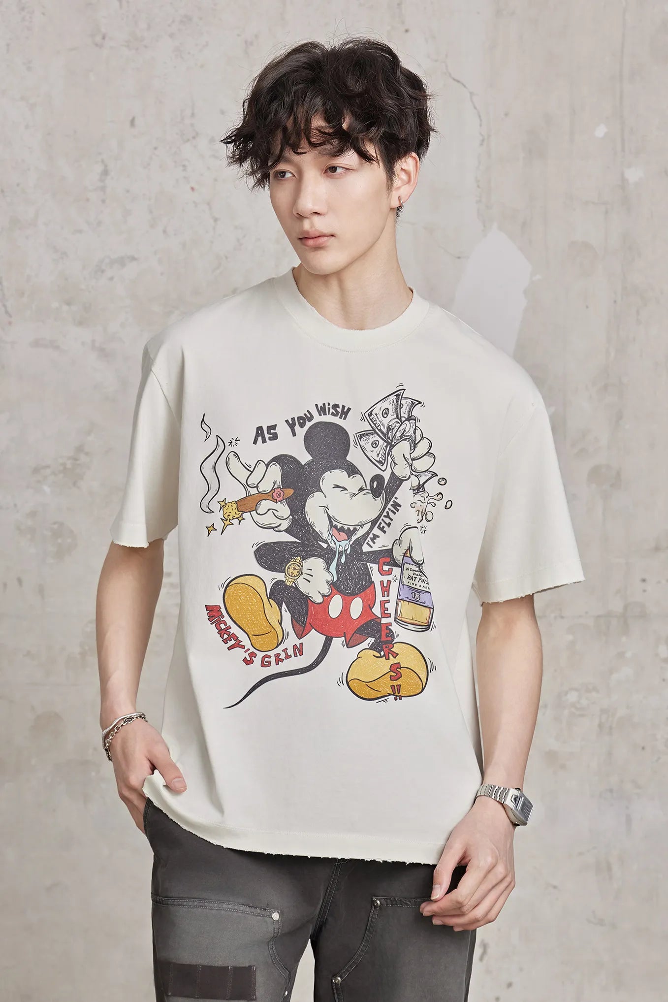 Mickey Mouse Graphic Distressed Tee