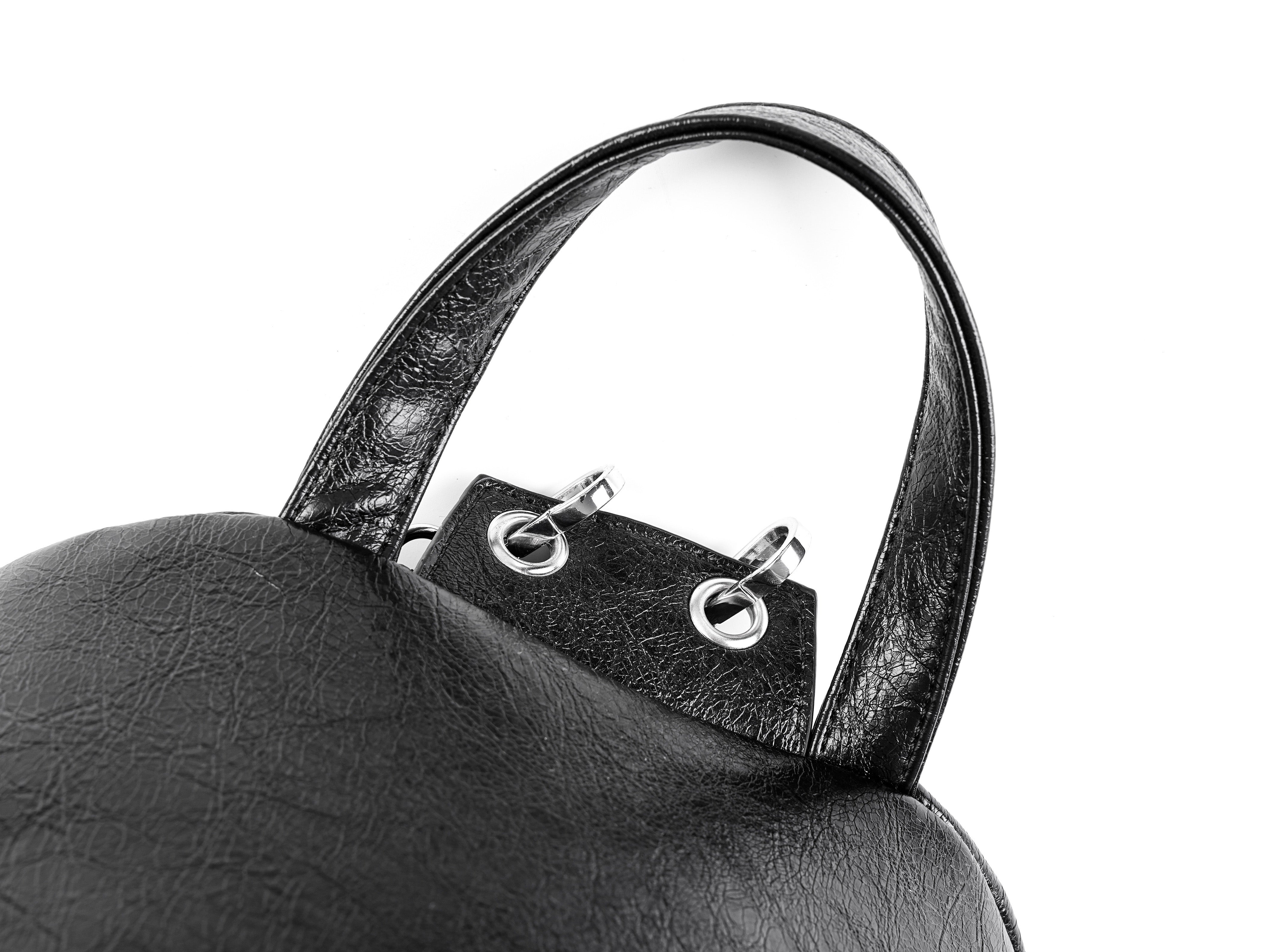"✝" Cross-cracked leather backpack