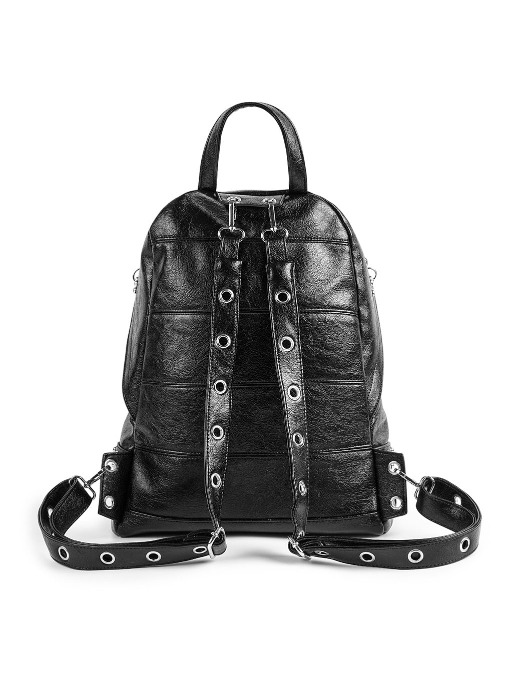 "✝" Cross-cracked leather backpack