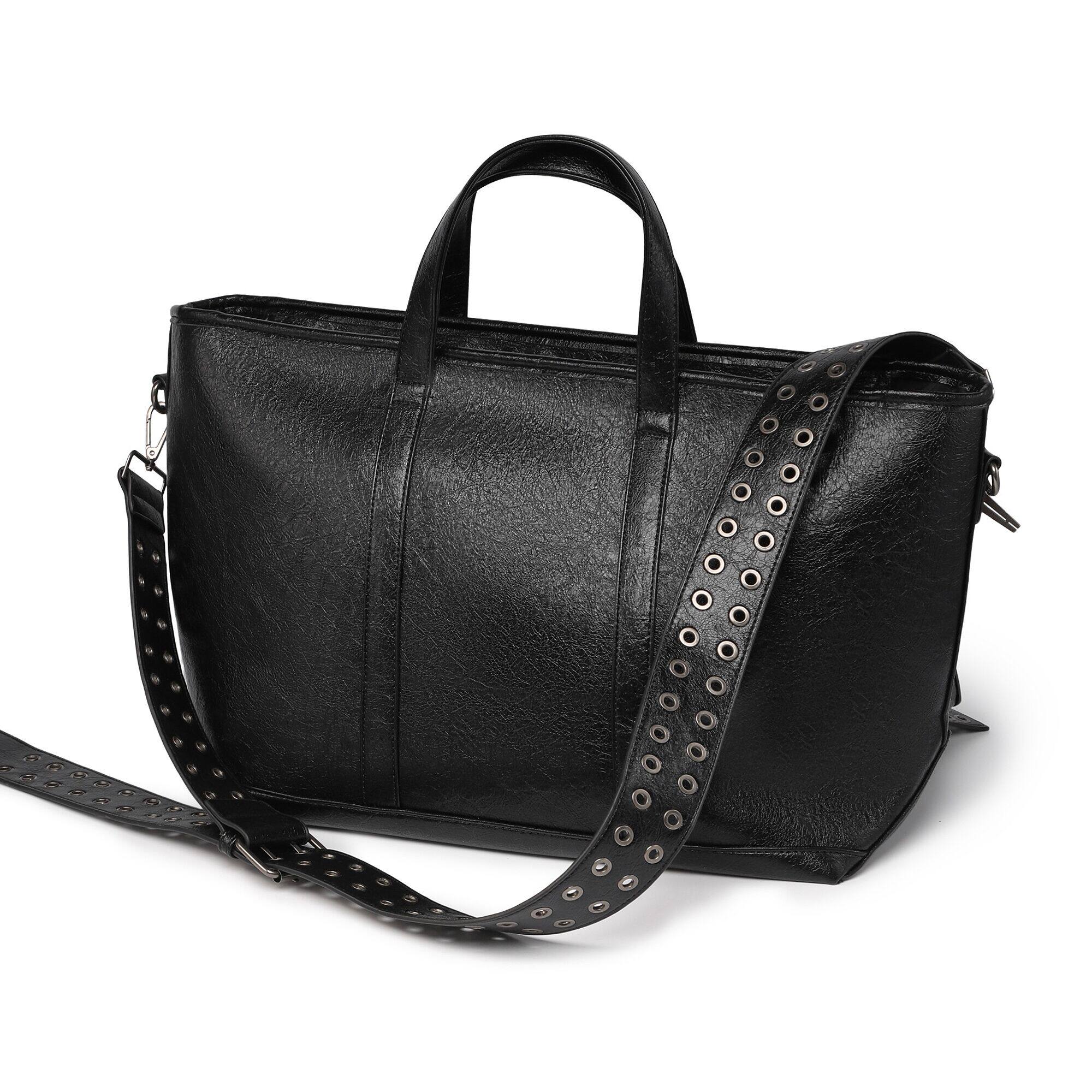 "✝" Cross-cracked leather bag