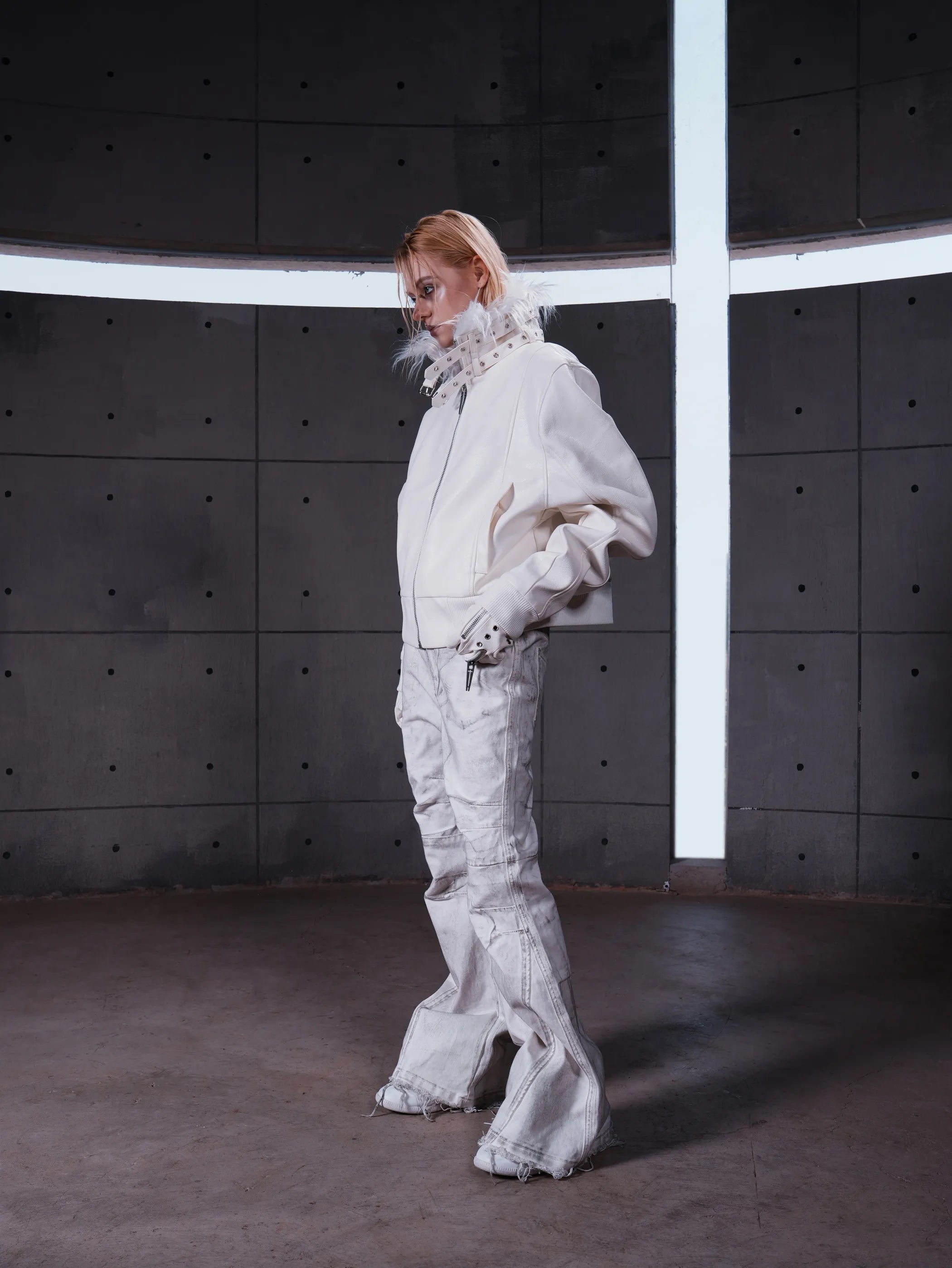 "DËV" Demon strap leather jacket