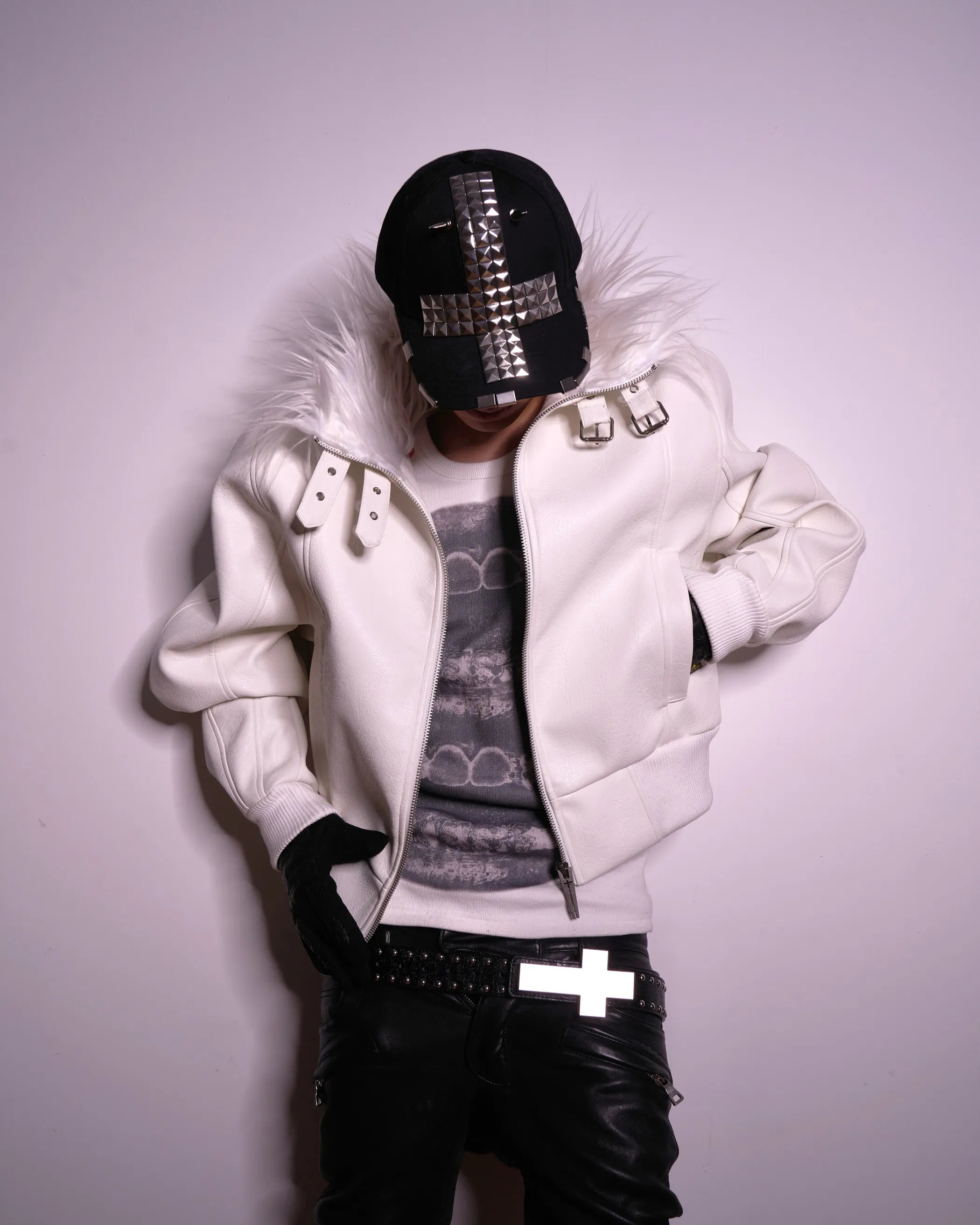 "DËV" Demon strap leather jacket