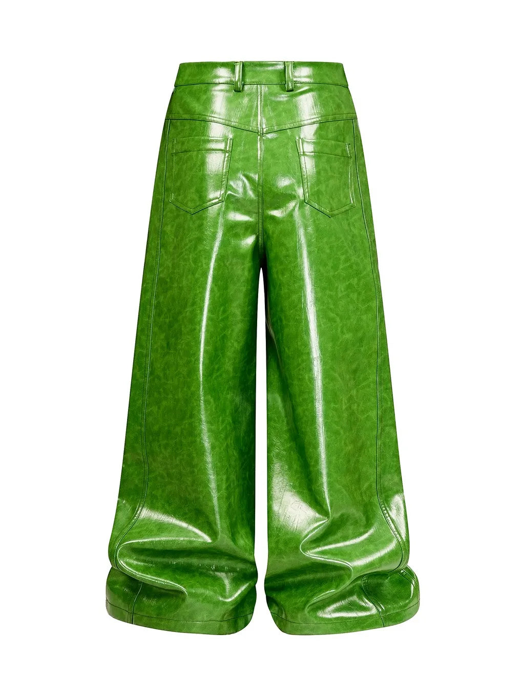 Liquid leather baggy pants