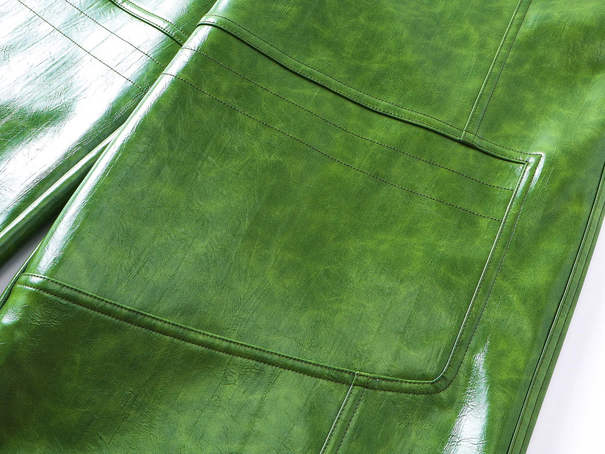 Liquid leather baggy pants