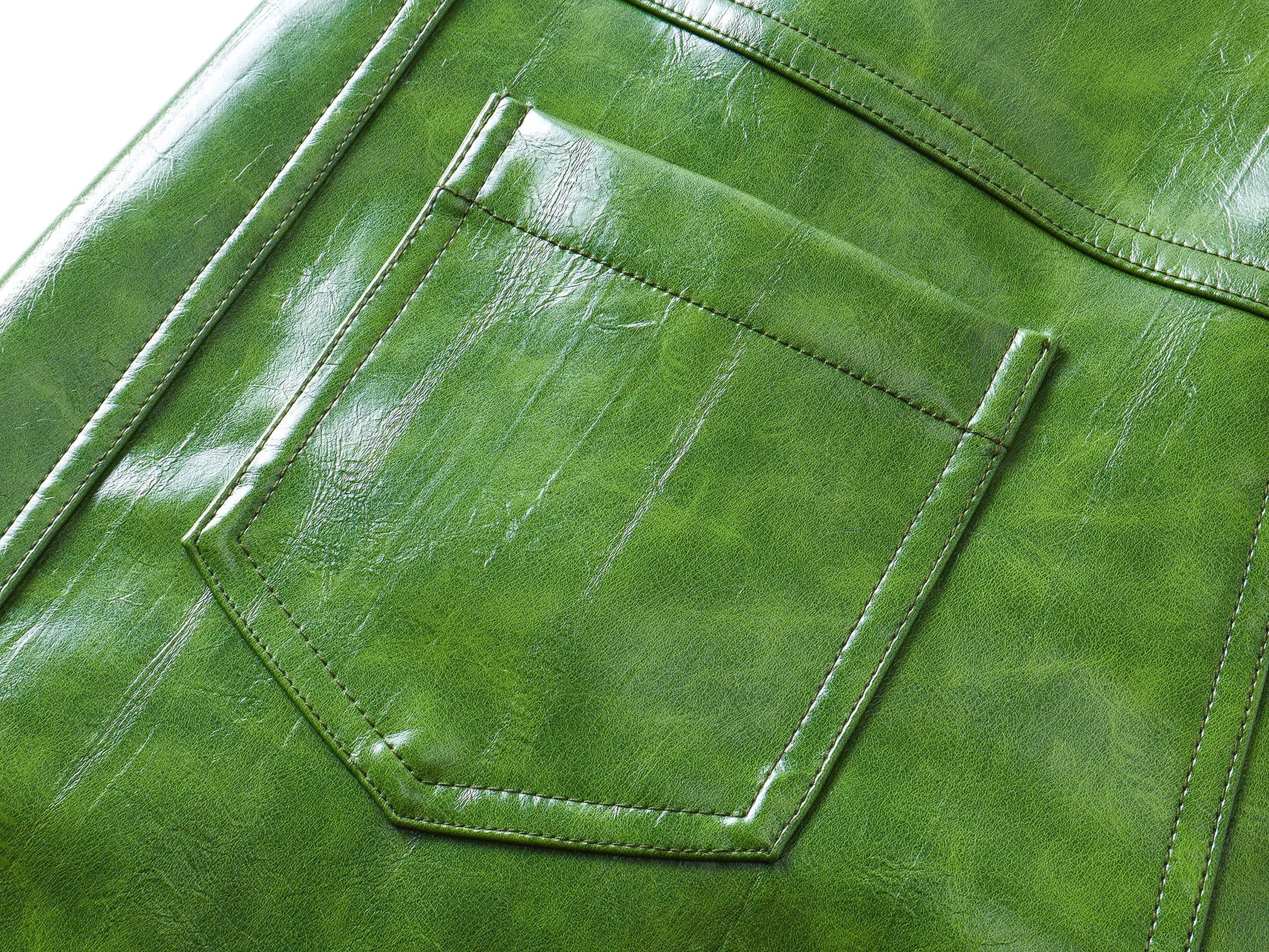 Liquid leather baggy pants