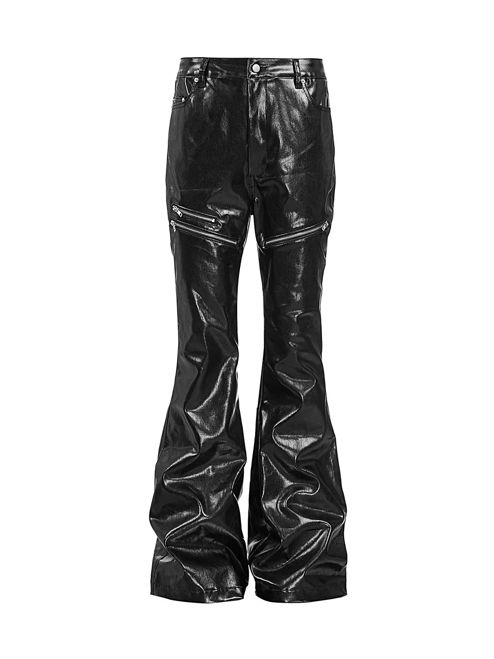 "RЖЯ" Liquid metal zip wax pants