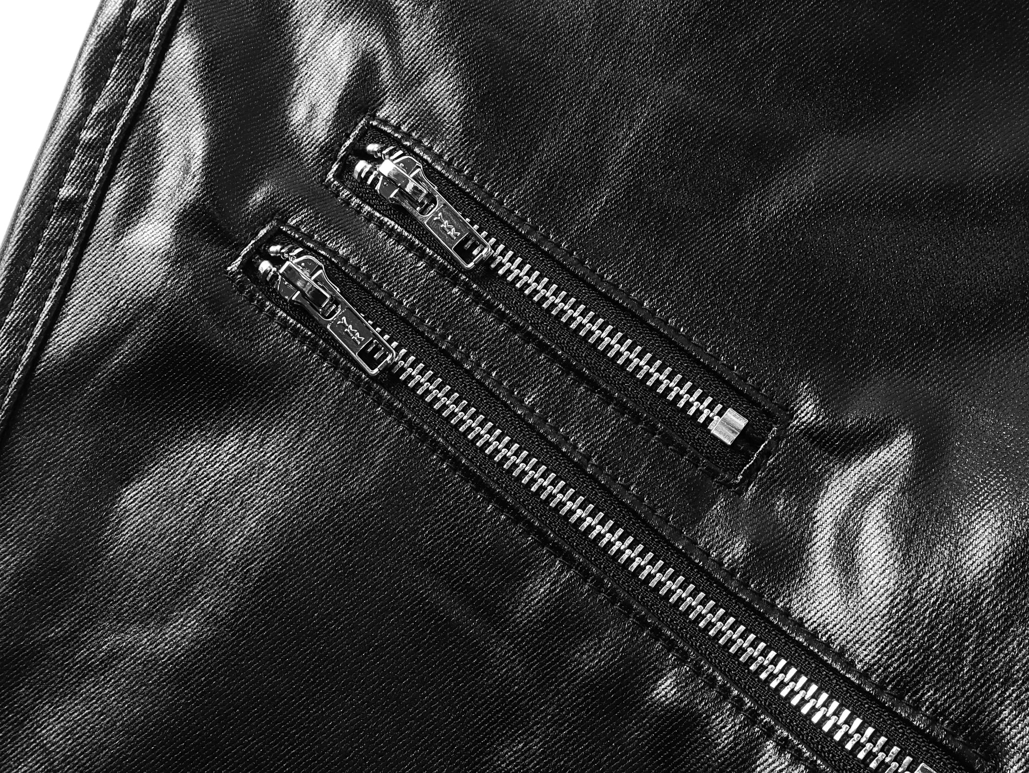 "RЖЯ" Liquid metal zip wax pants