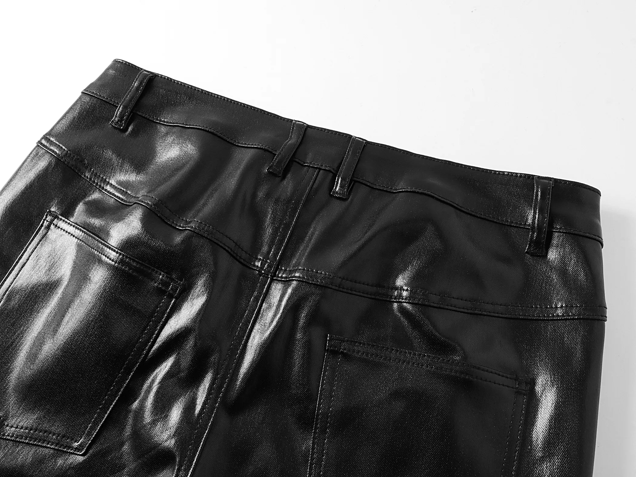 "RЖЯ" Liquid metal zip wax pants