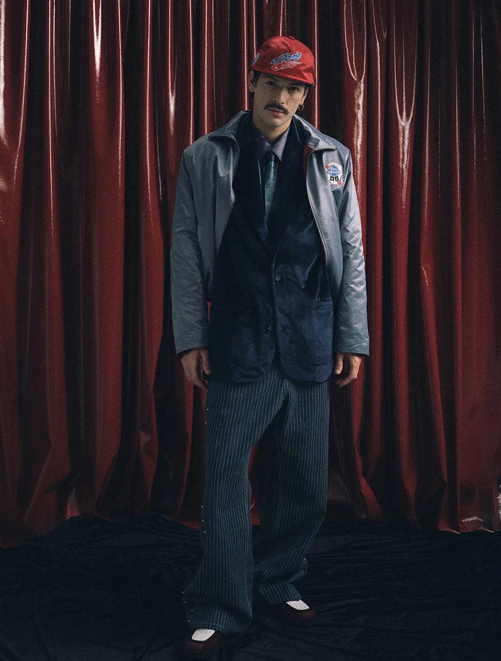 AFLAME Embroidered nylon lapel jacket