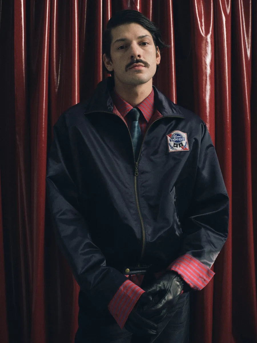 AFLAME Embroidered nylon lapel jacket