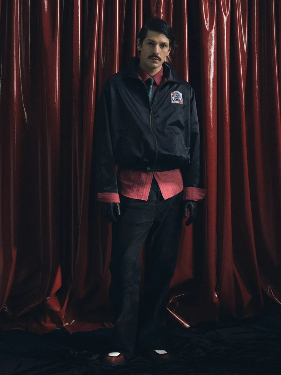 AFLAME Embroidered nylon lapel jacket