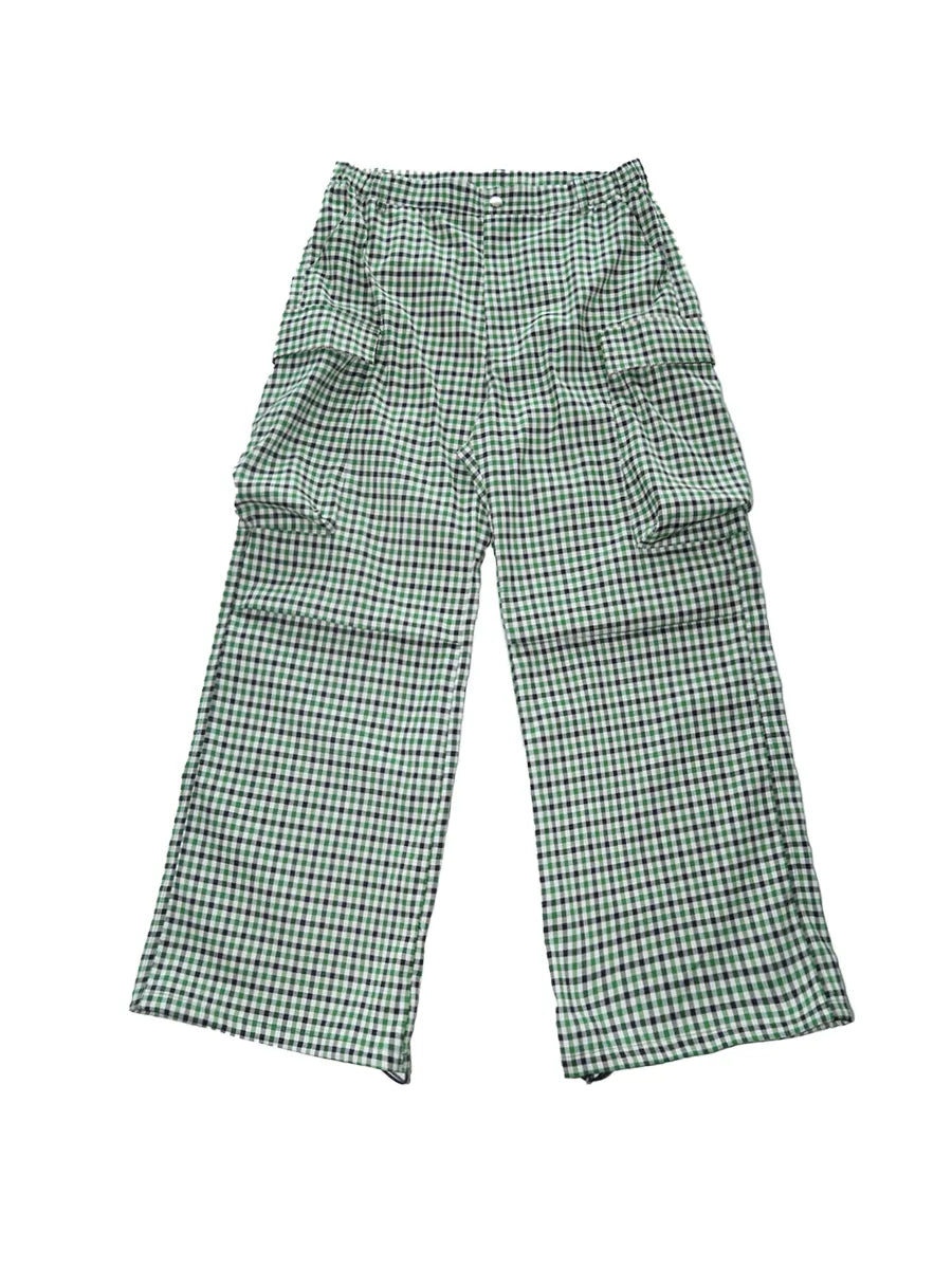 CUI HOTEL green plaid cargo pants