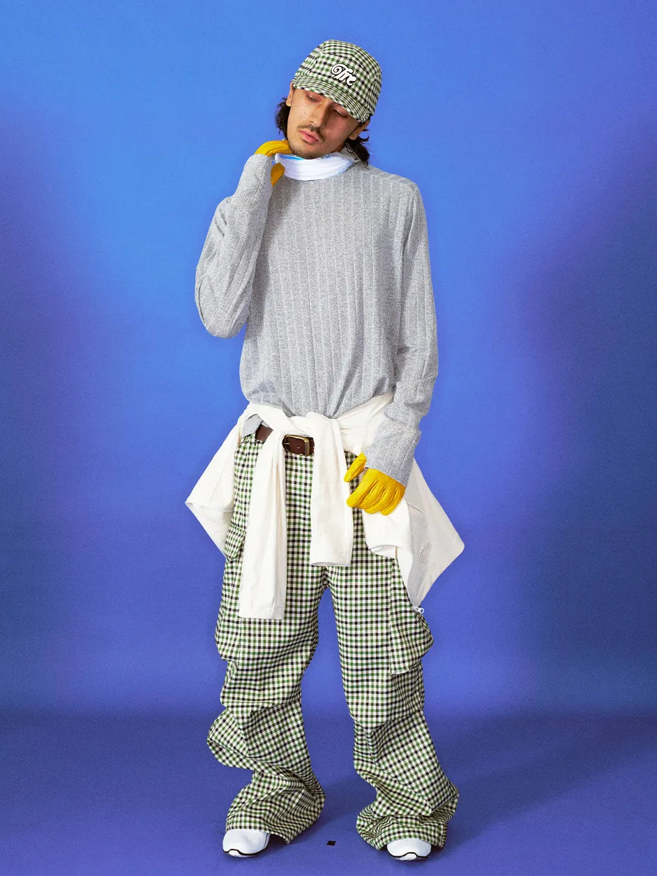 CUI HOTEL green plaid cargo pants