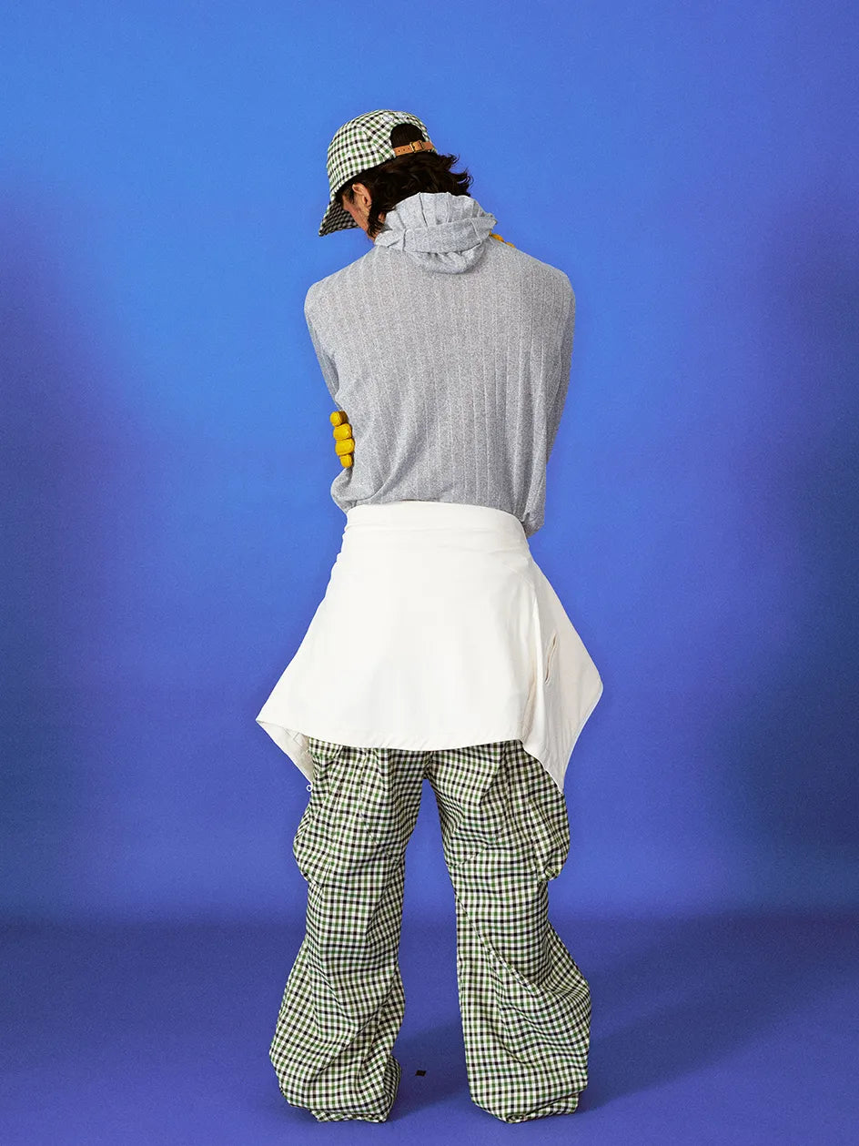 CUI HOTEL green plaid cargo pants