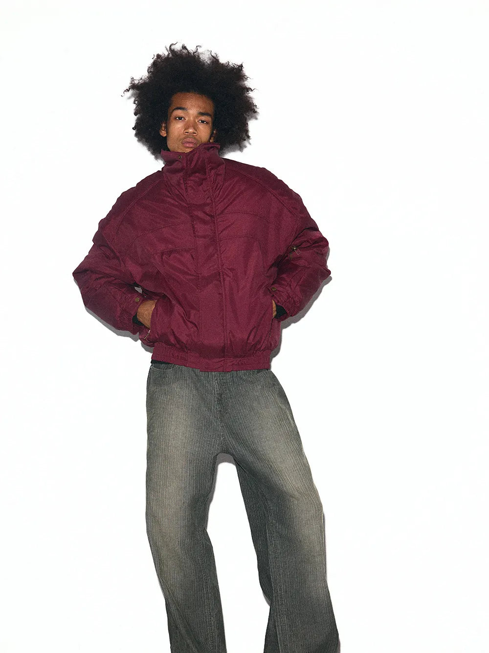 Mercerized nylon "Police uniform" down jacket
