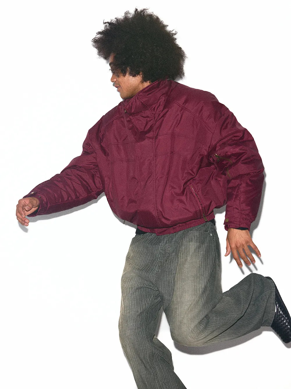 Mercerized nylon "Police uniform" down jacket