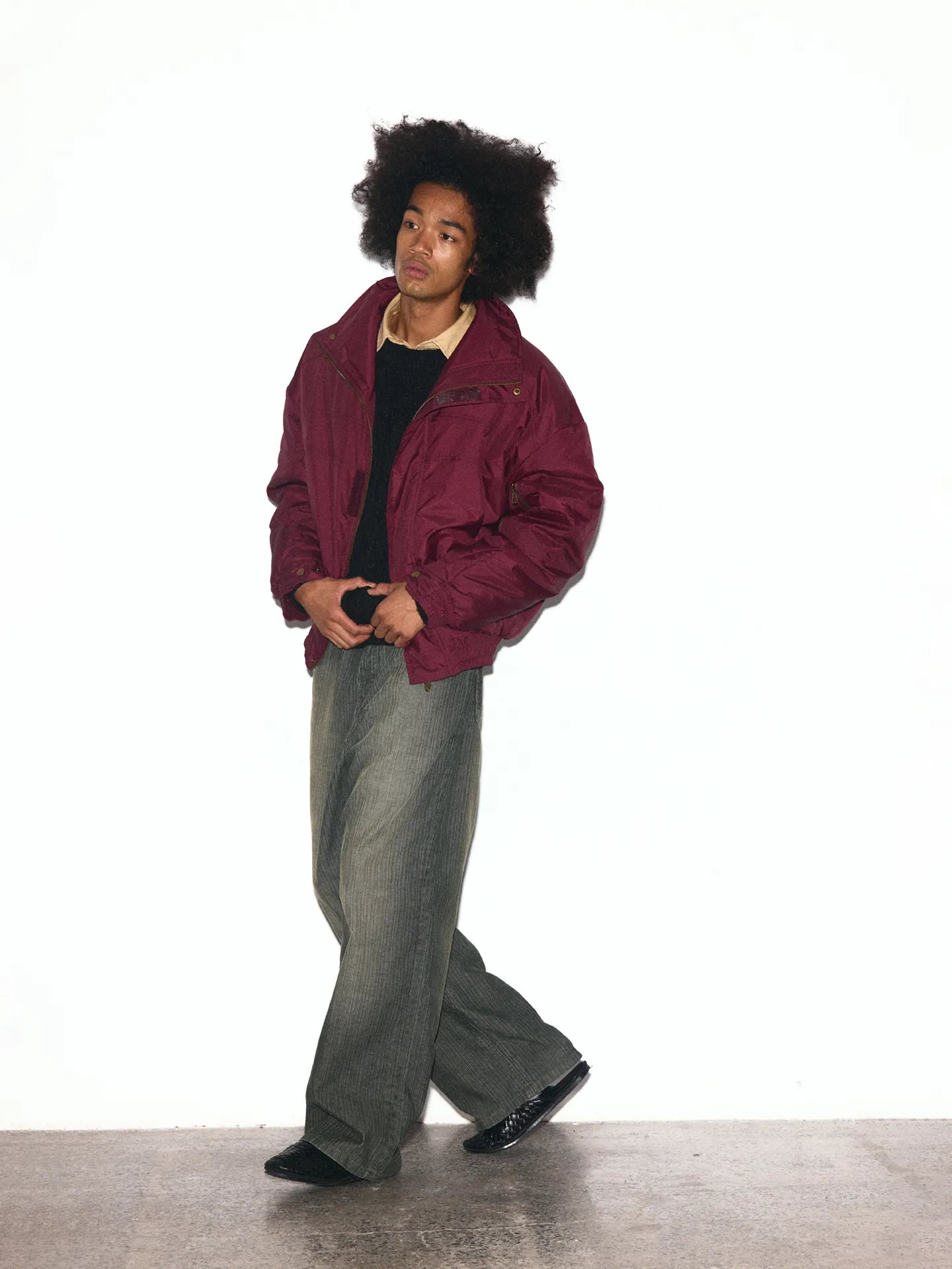 Mercerized nylon "Police uniform" down jacket
