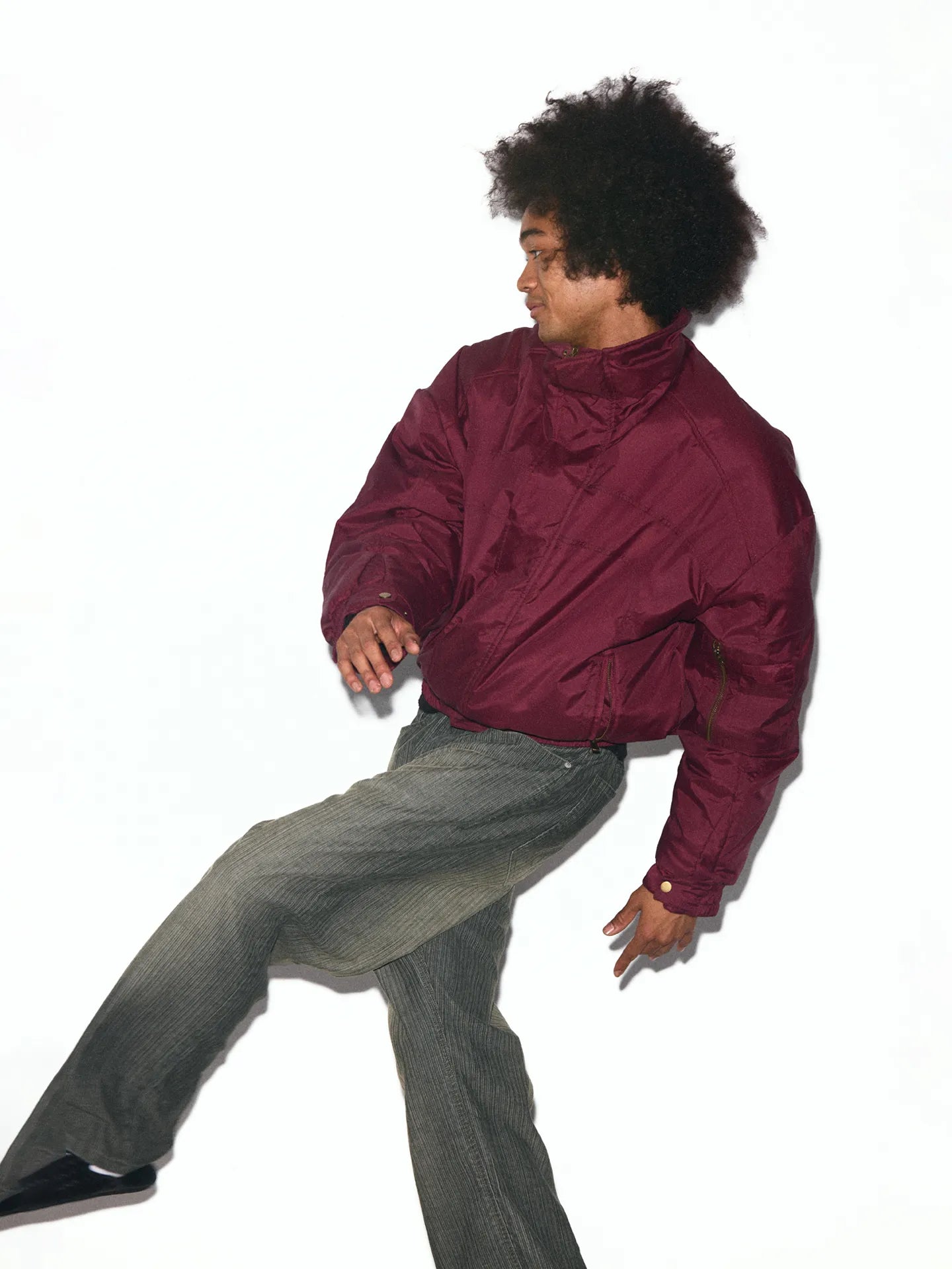 Mercerized nylon "Police uniform" down jacket
