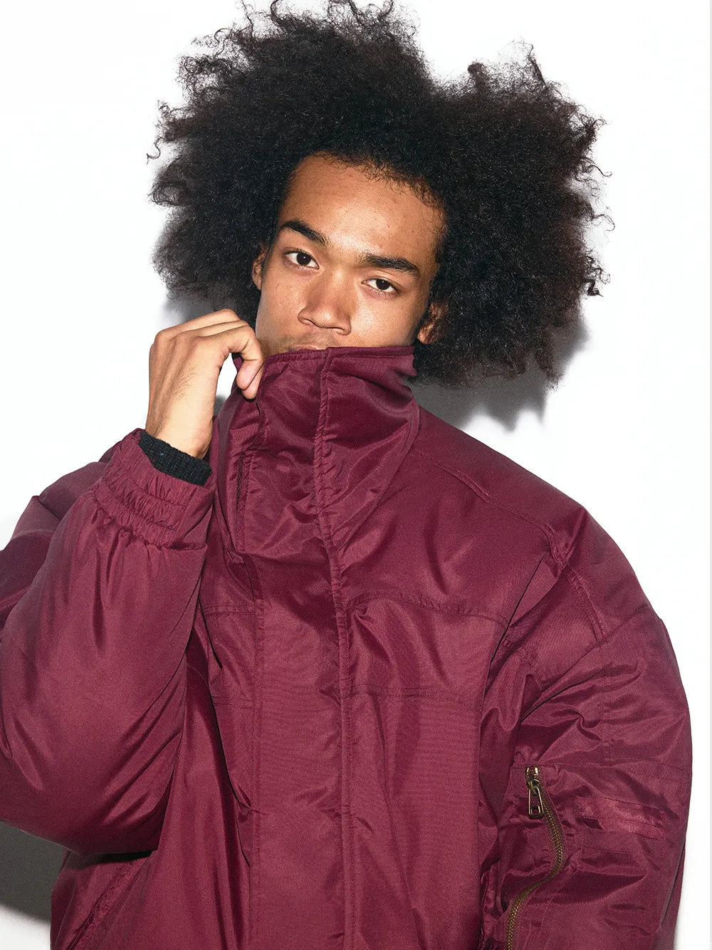 Mercerized nylon "Police uniform" down jacket