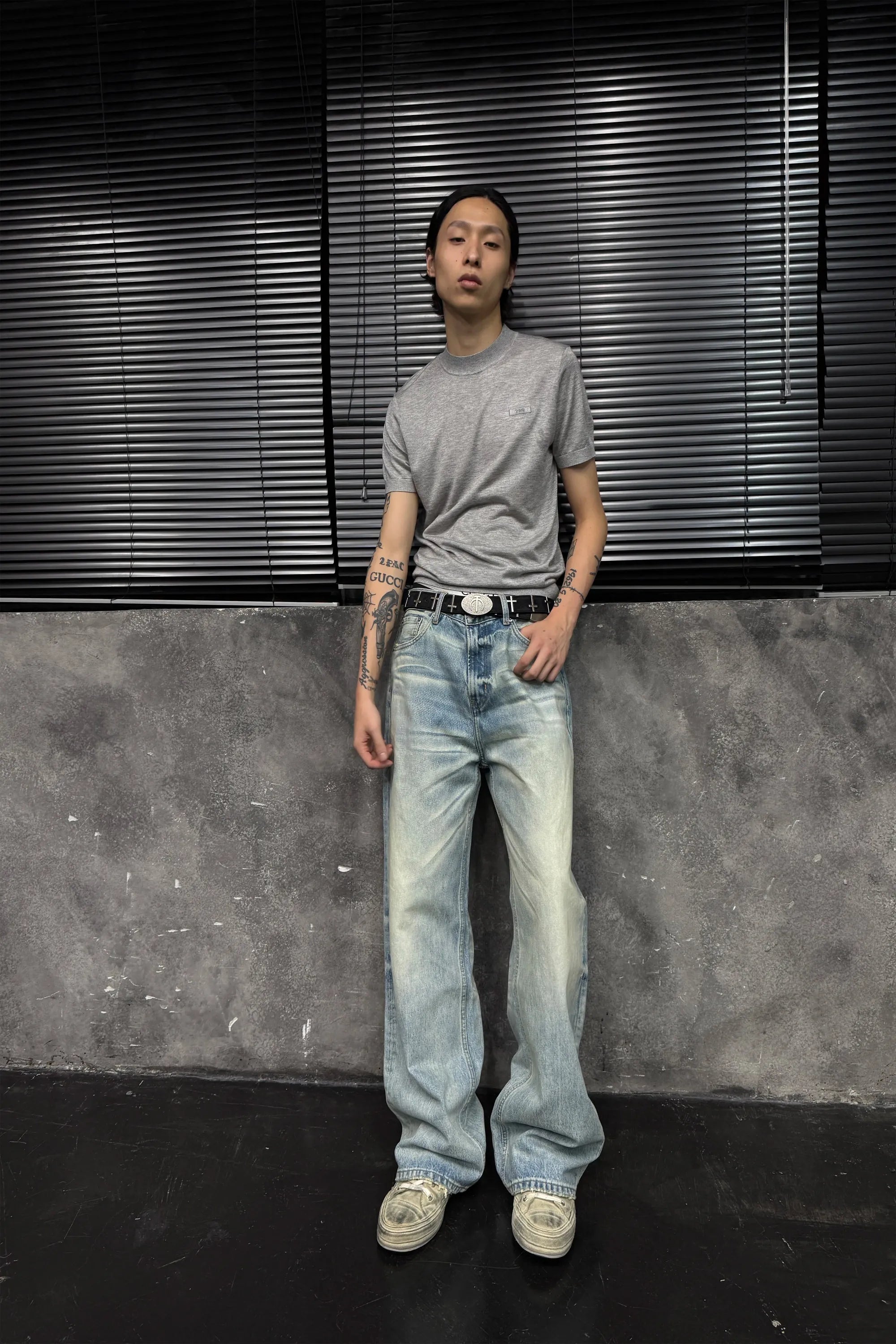 Cream Blue jeans