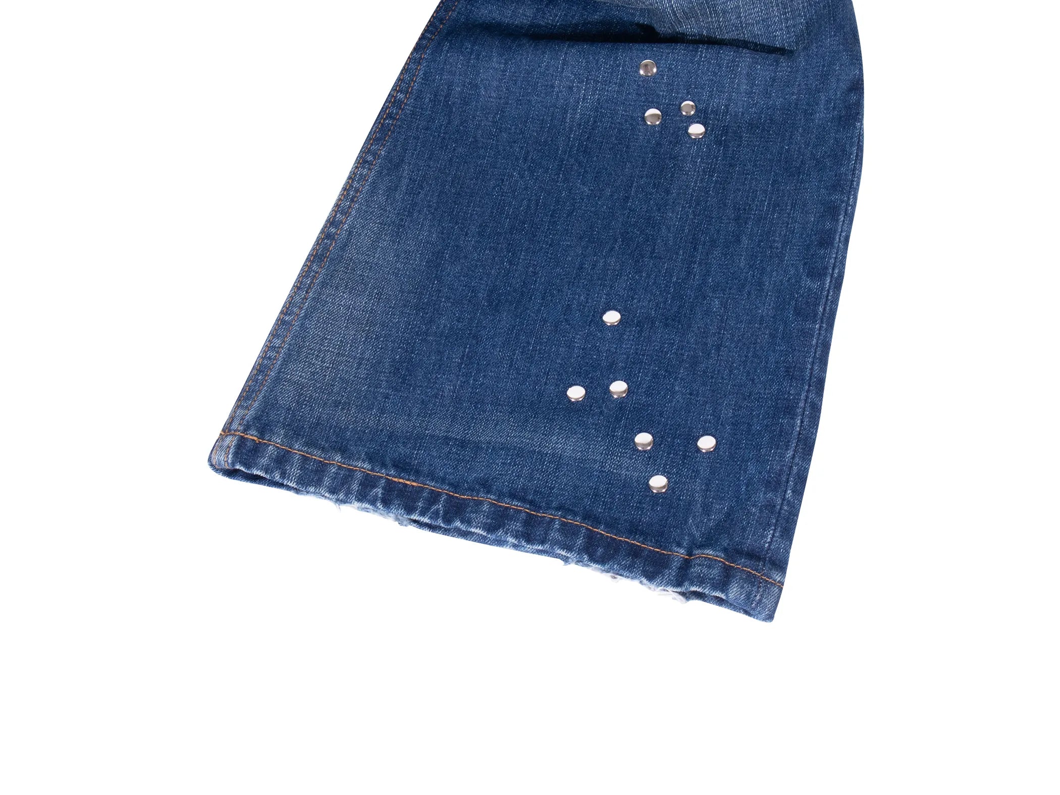 Patchwork rivet denim jeans