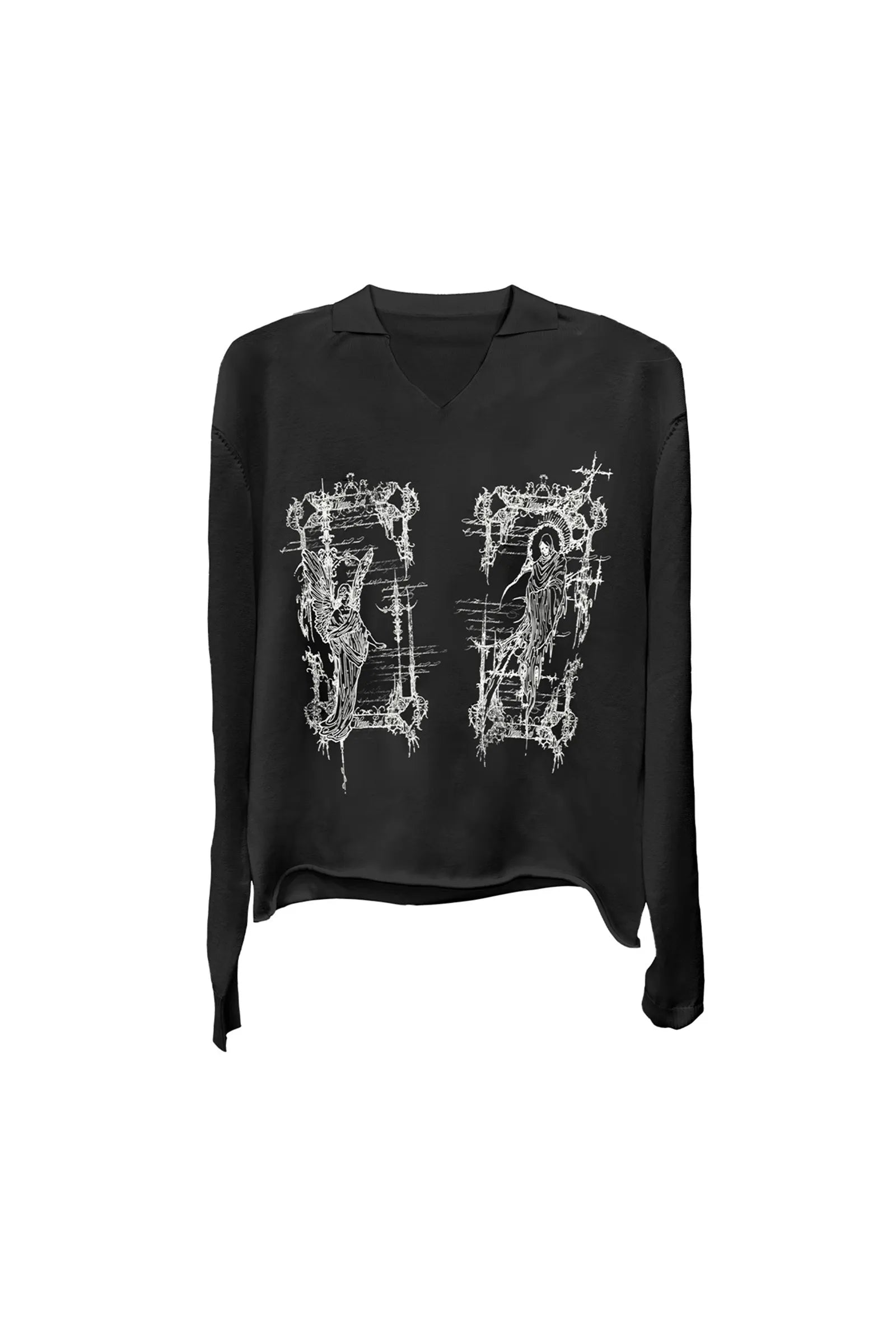 Angel Demon V-Neck Long Polo