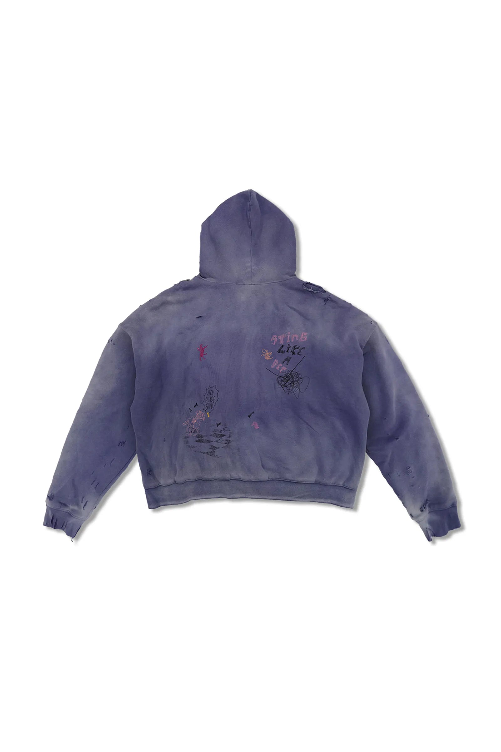 Purple Racing Rhinestone Zip Hoodie