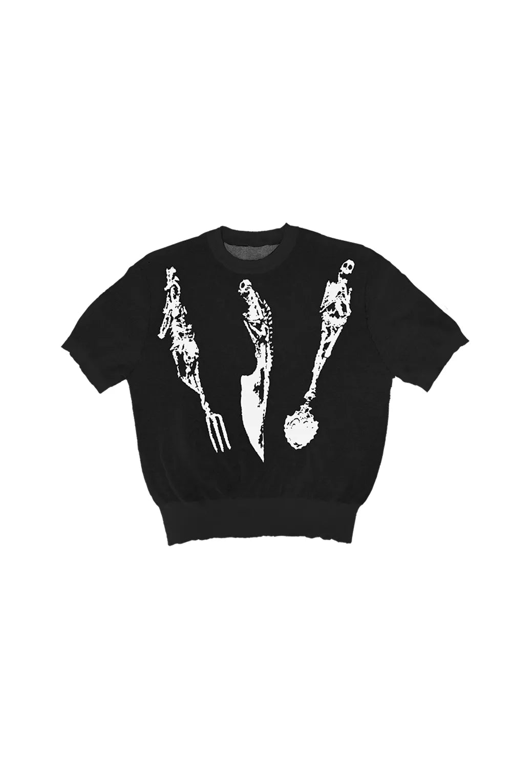 Skull Silverware Jacquard Knit Tee
