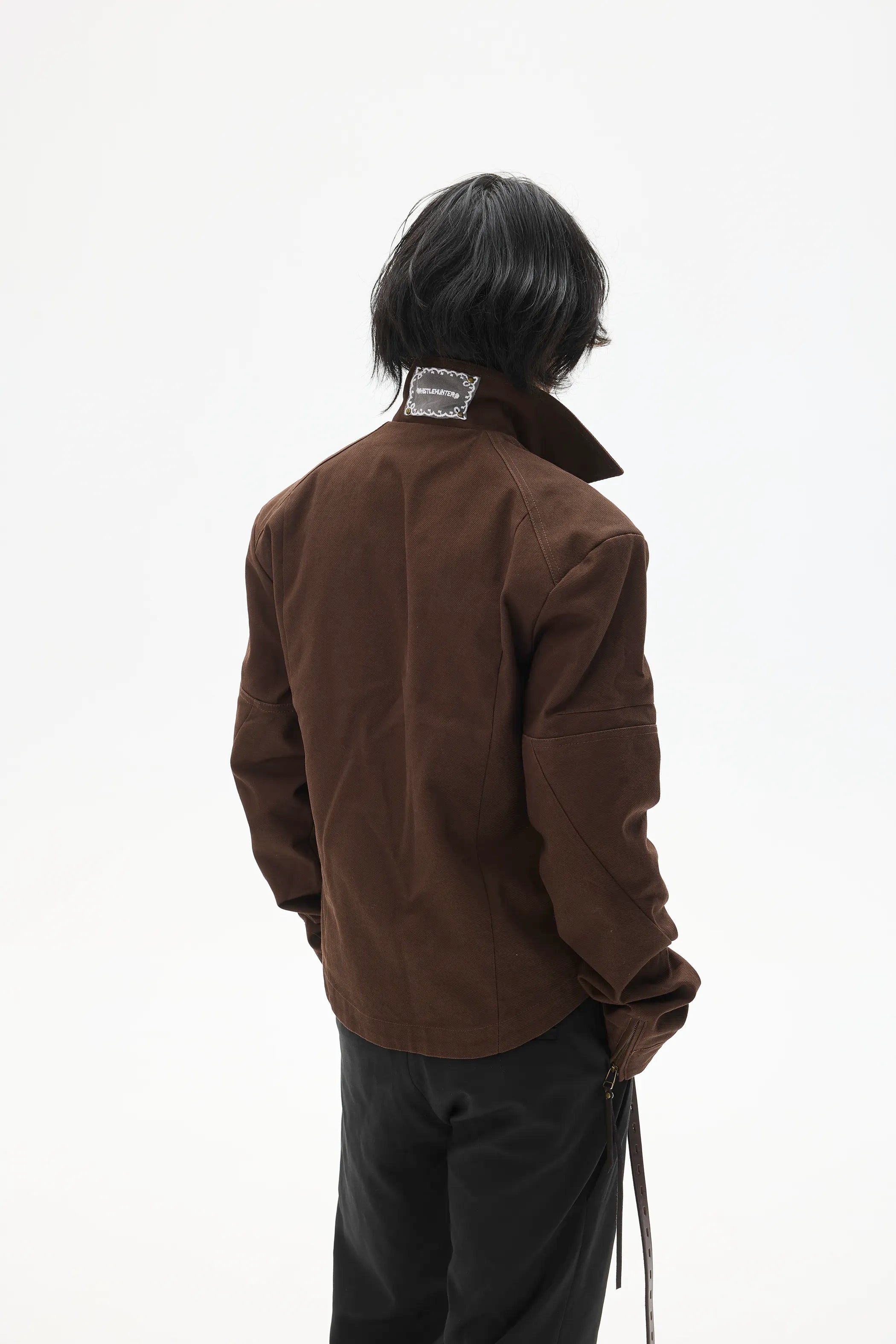 Custom Leather-Lace Zip Jacket