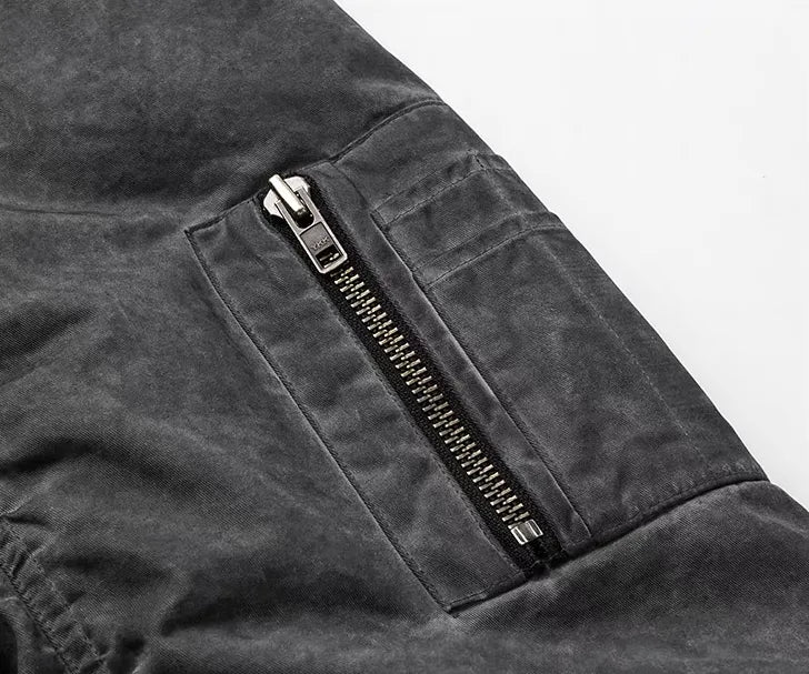 Distressed MA-1 bomber flight jacket