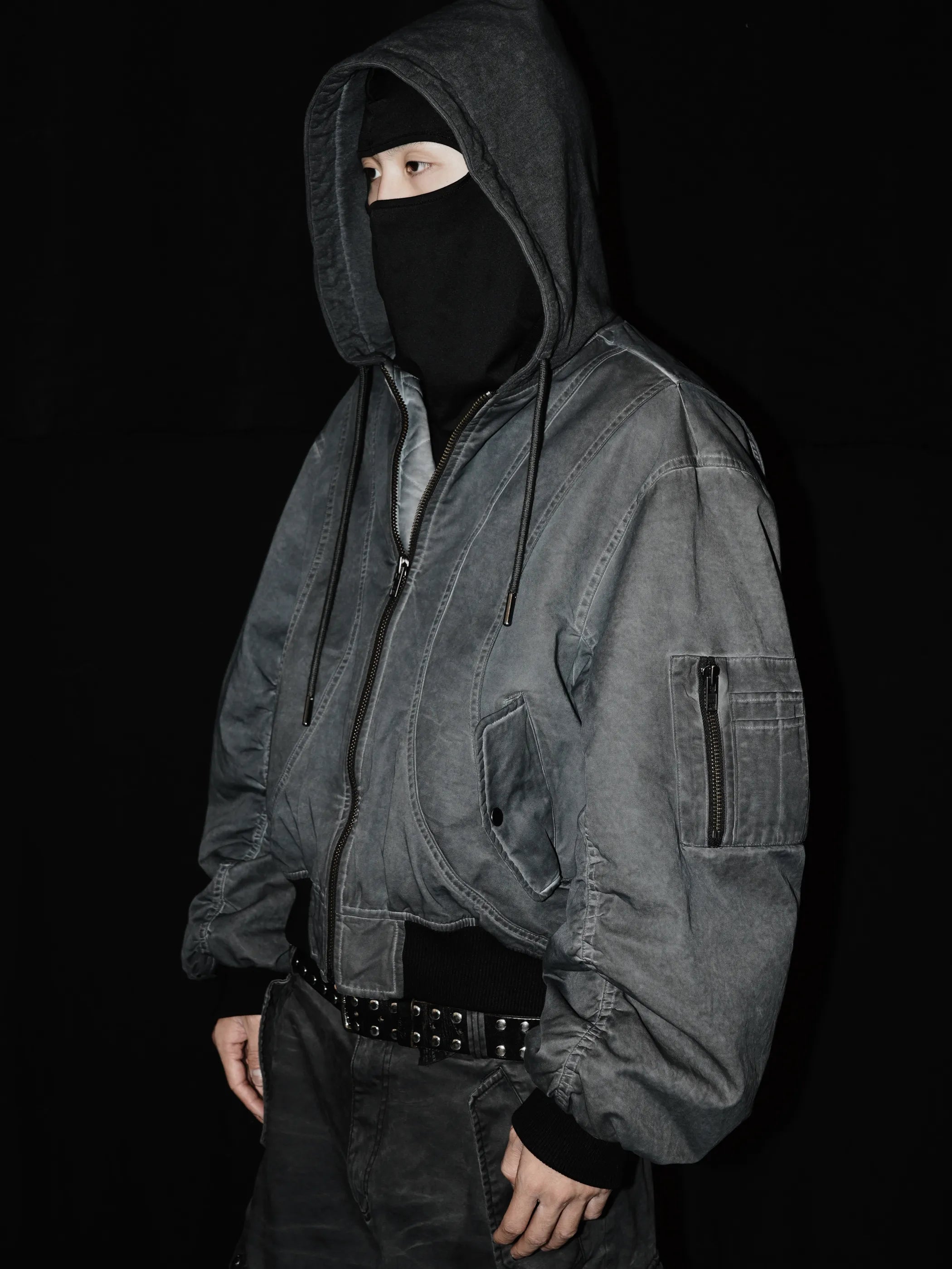 Distressed MA-1 bomber flight jacket
