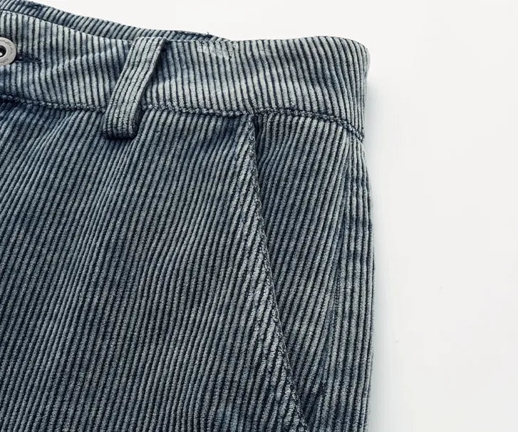 Distressed corduroy cargo work pants