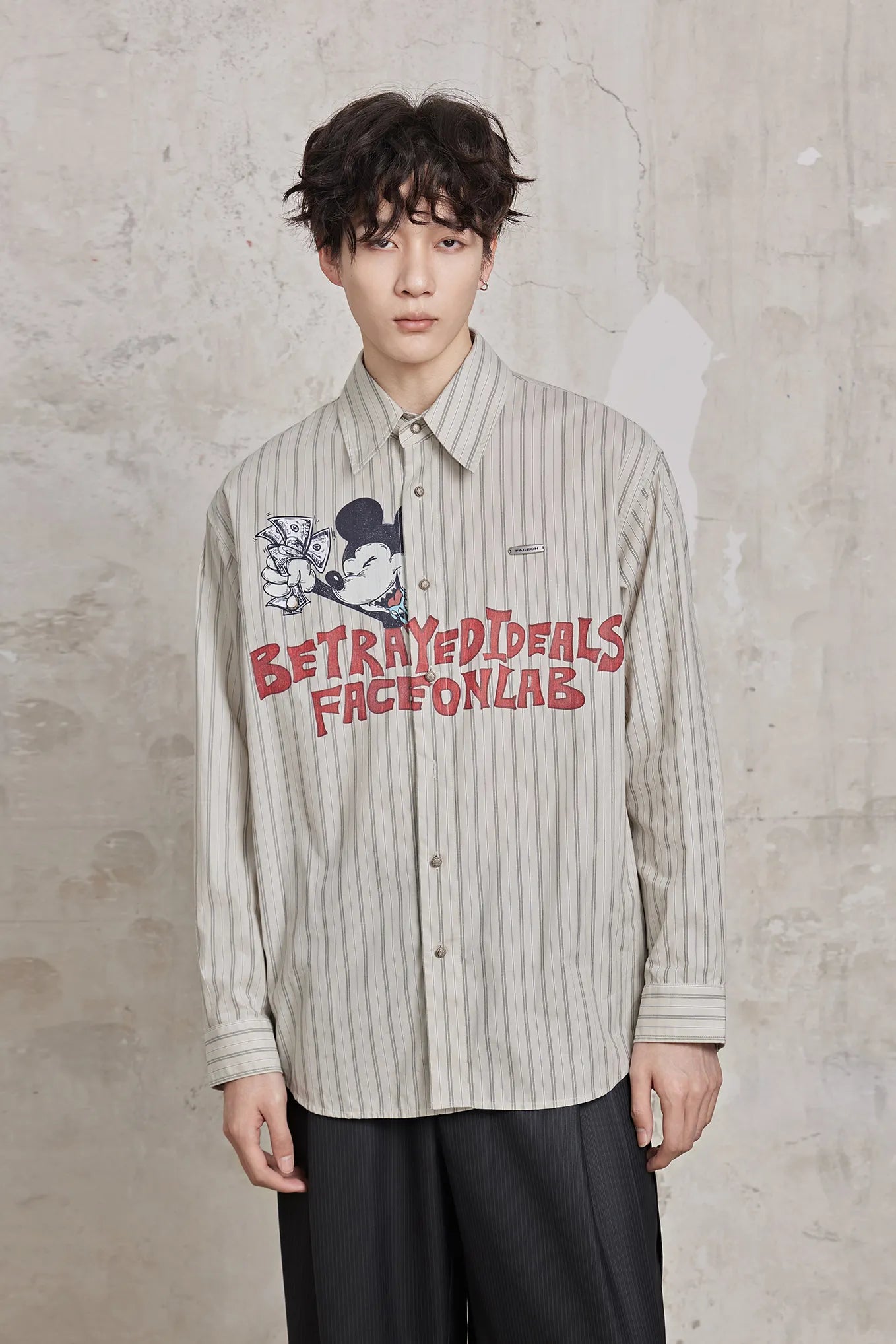 Betrayed Ideals Mickey Striped Shirt