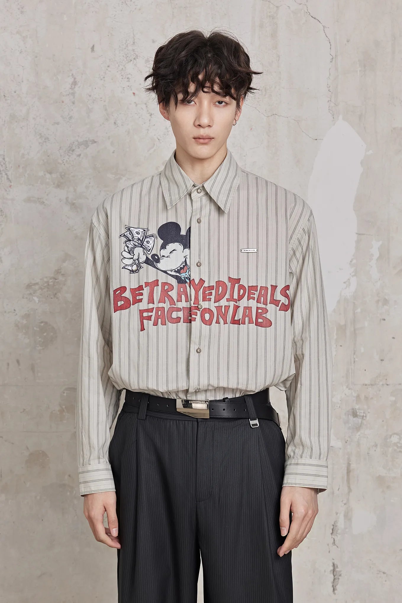 Betrayed Ideals Mickey Striped Shirt