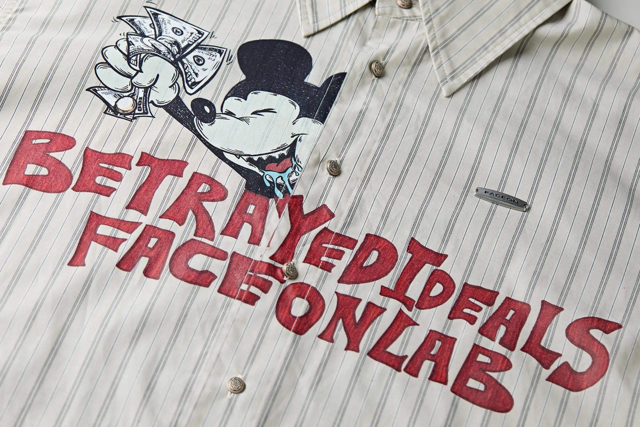 Betrayed Ideals Mickey Striped Shirt