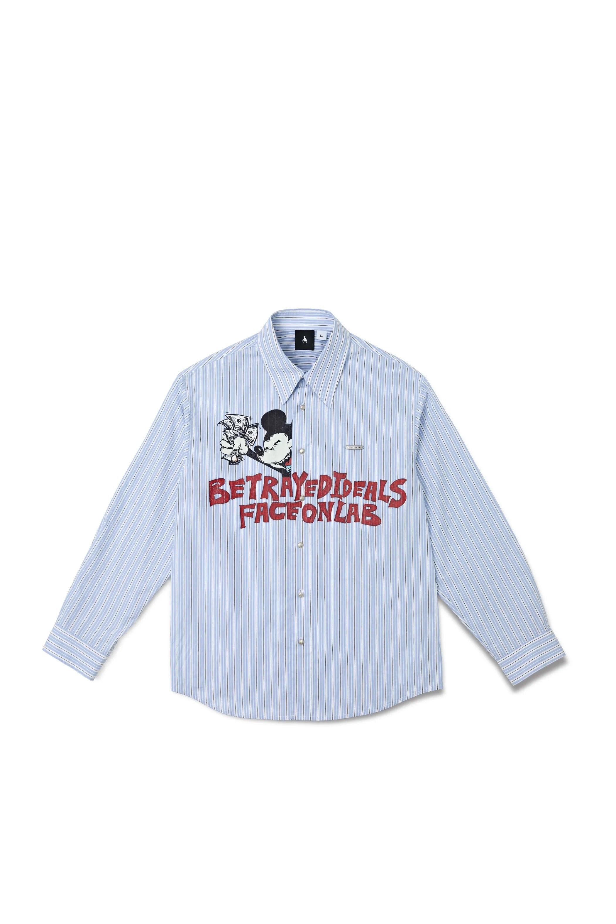 Betrayed Ideals Mickey Striped Shirt