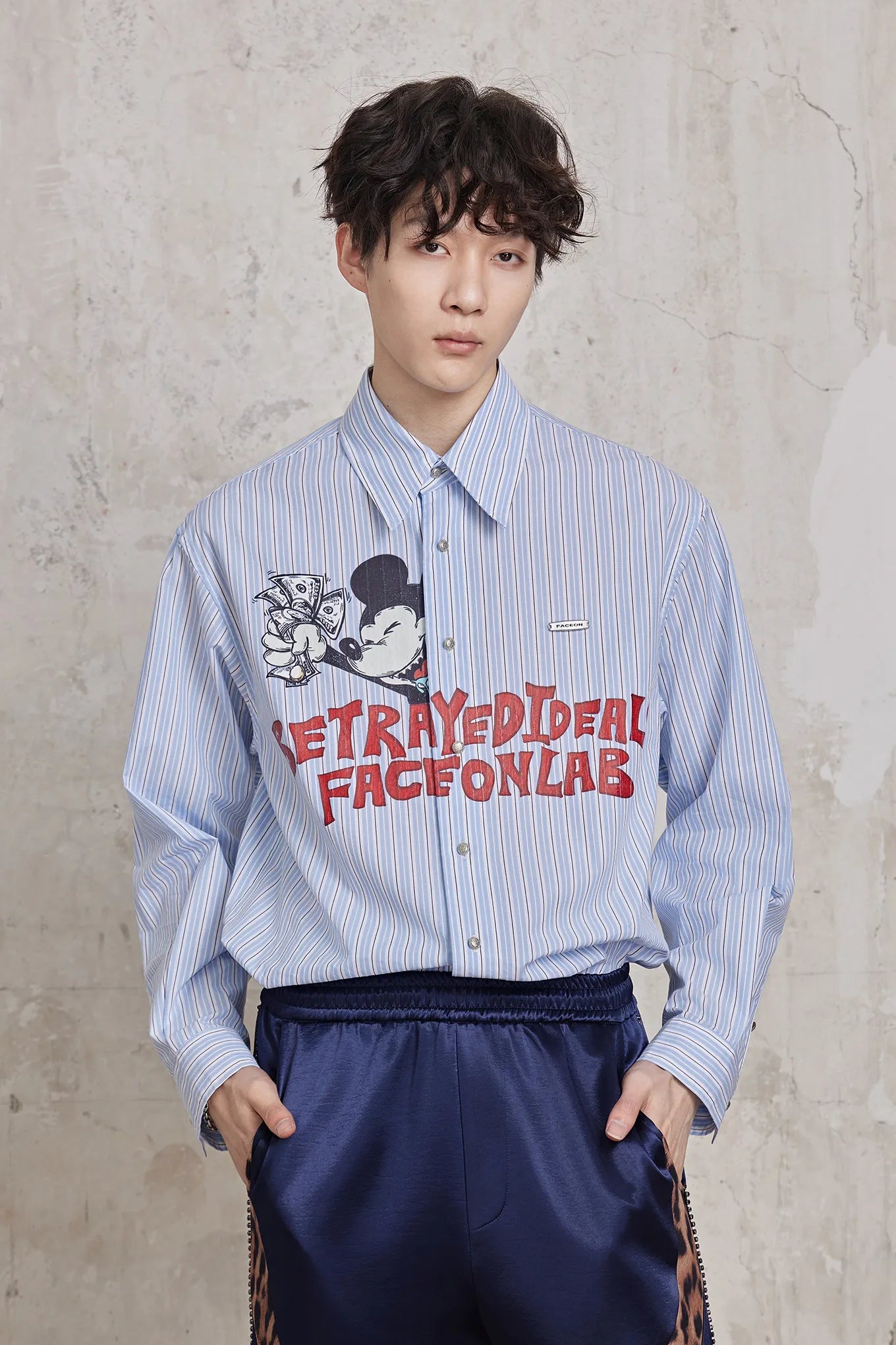 Betrayed Ideals Mickey Striped Shirt