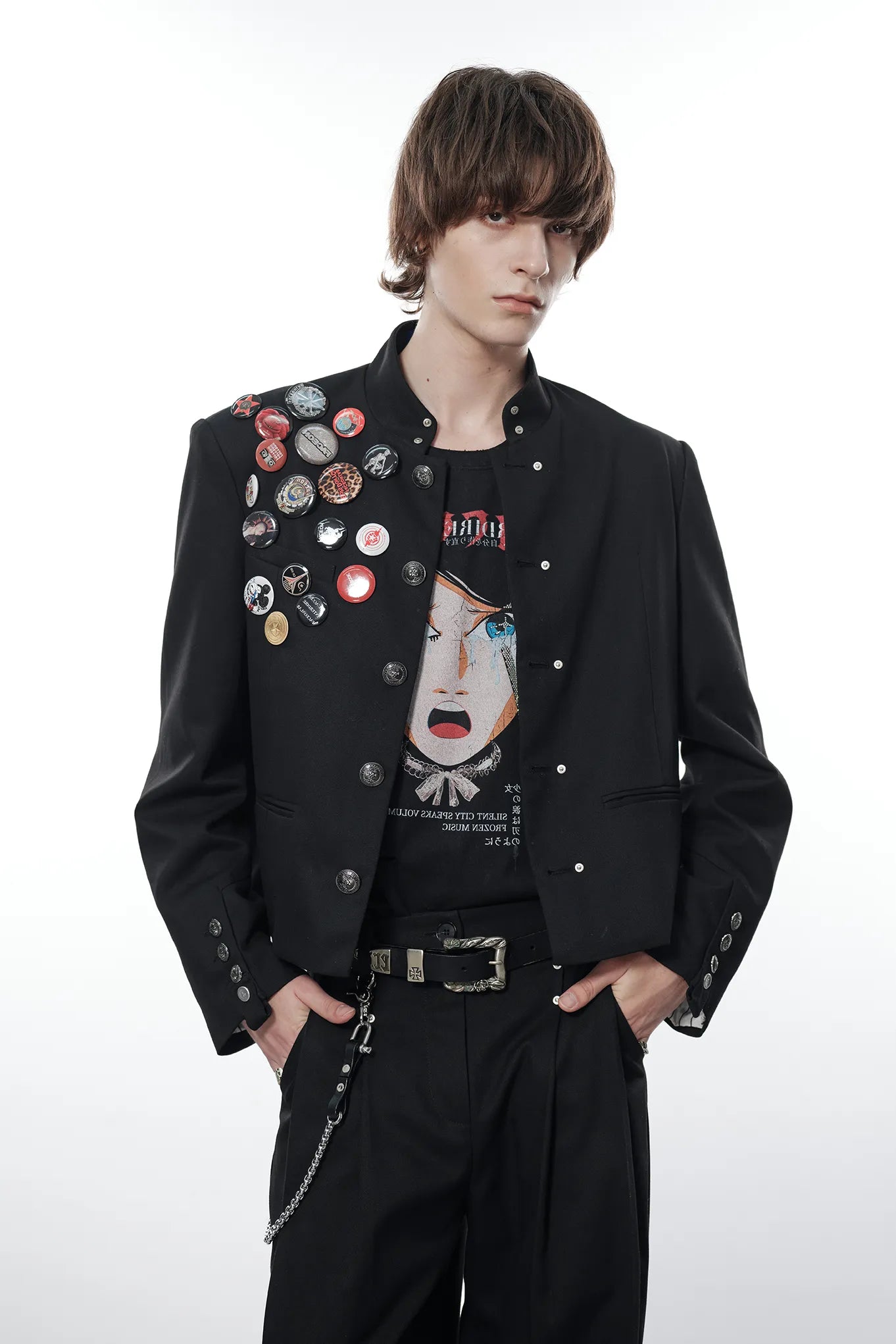 Cropped Punk Military Jacket