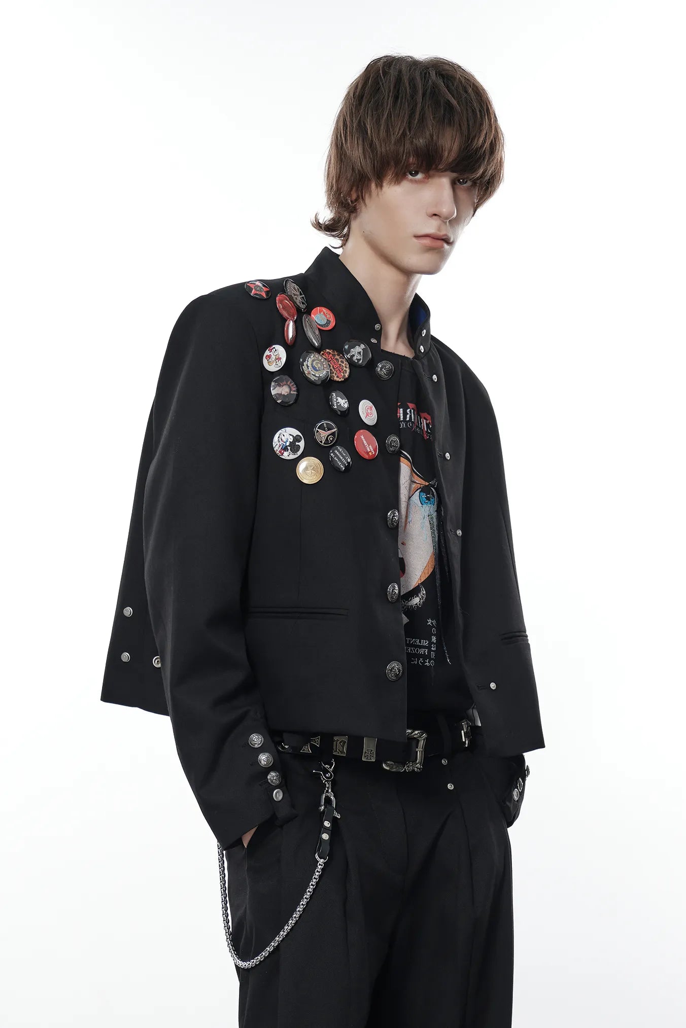 Cropped Punk Military Jacket