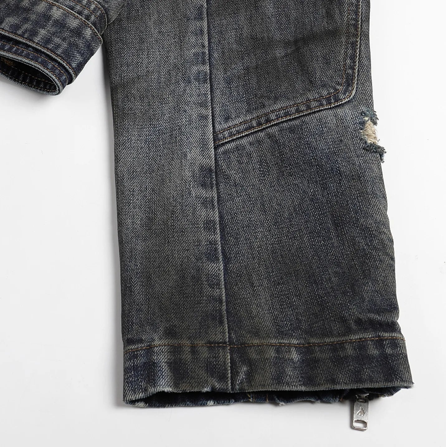 Dark Akira Distressed Denim Biker Jacket